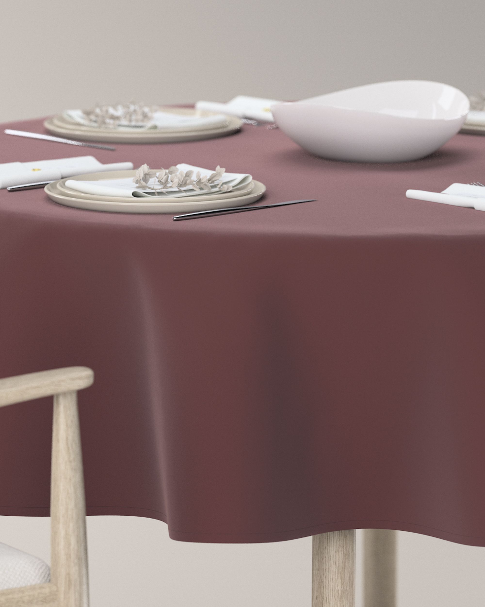 Runde Tischdecke Farbe rot Stoff glänzend, samt (hover)