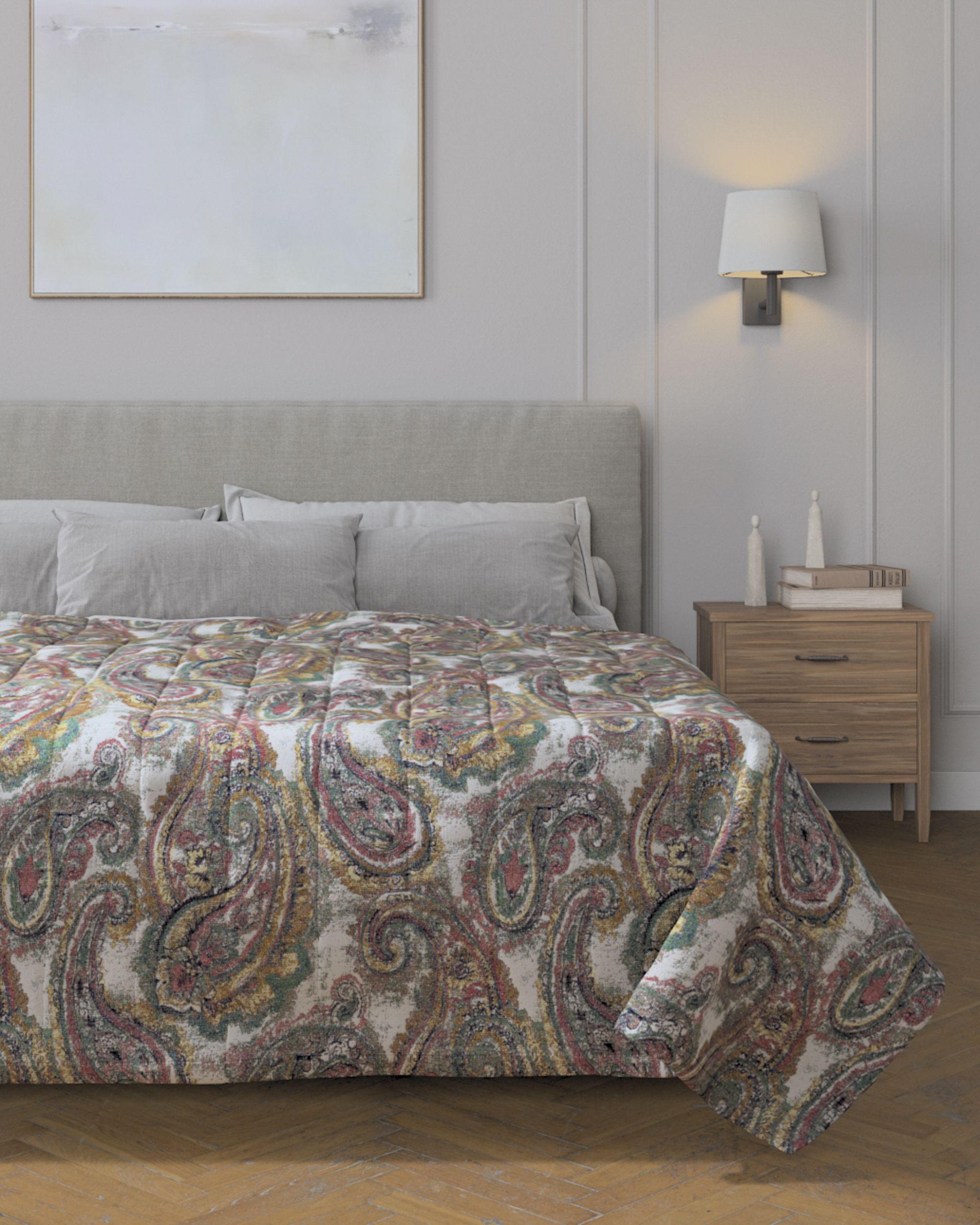 Tagesdecke mit Streifen-Steppung Farbe bunt Stoff strukturiert, gemustert (hover)