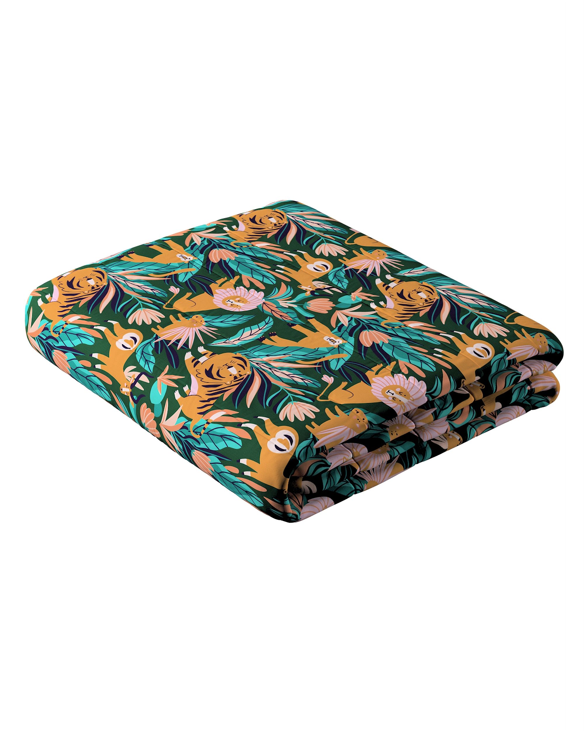 Tagesdecke mit Streifen-Steppung Farbe orange Stoff gemustert