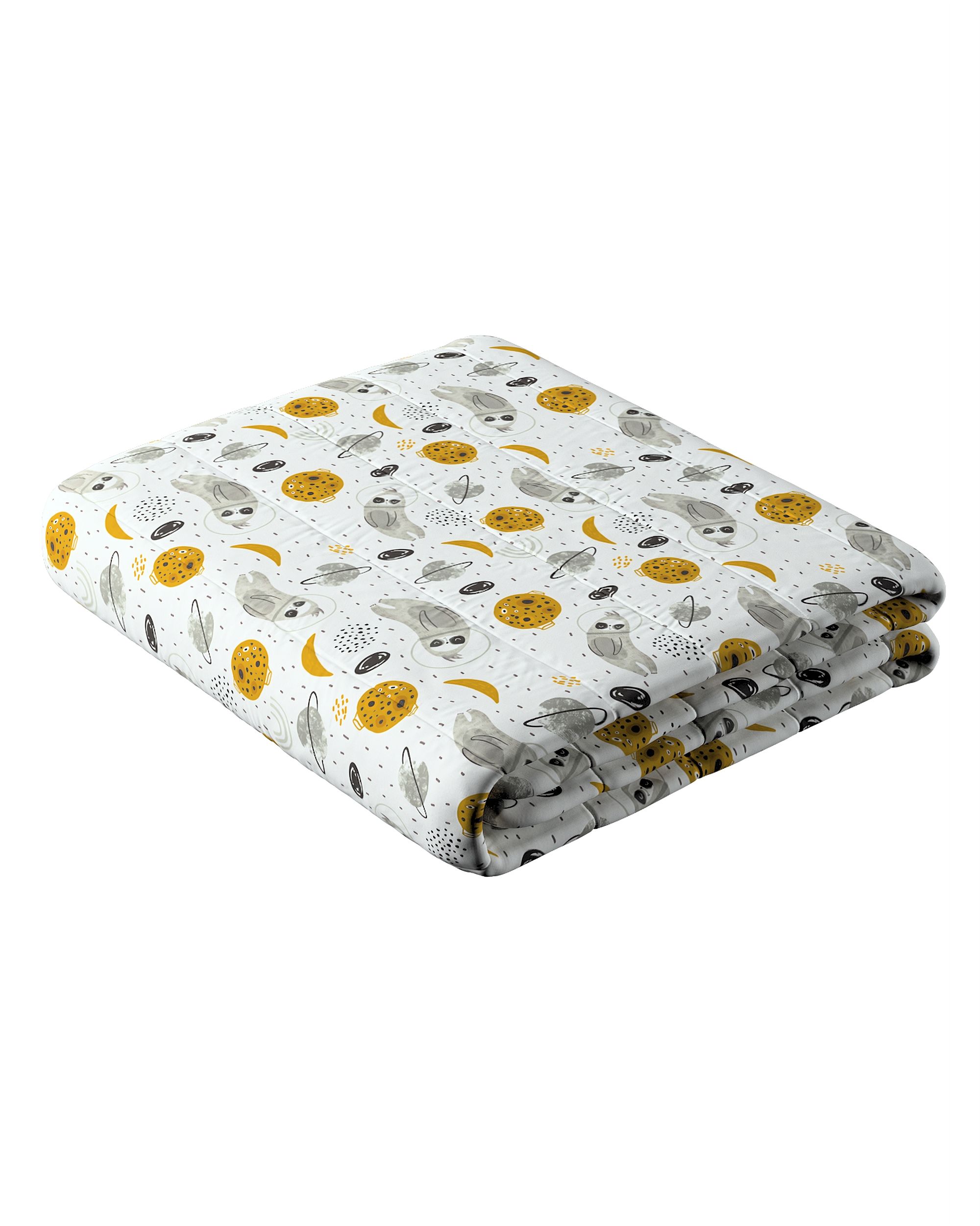 Tagesdecke mit Streifen-Steppung Farbe weiß Stoff gemustert
