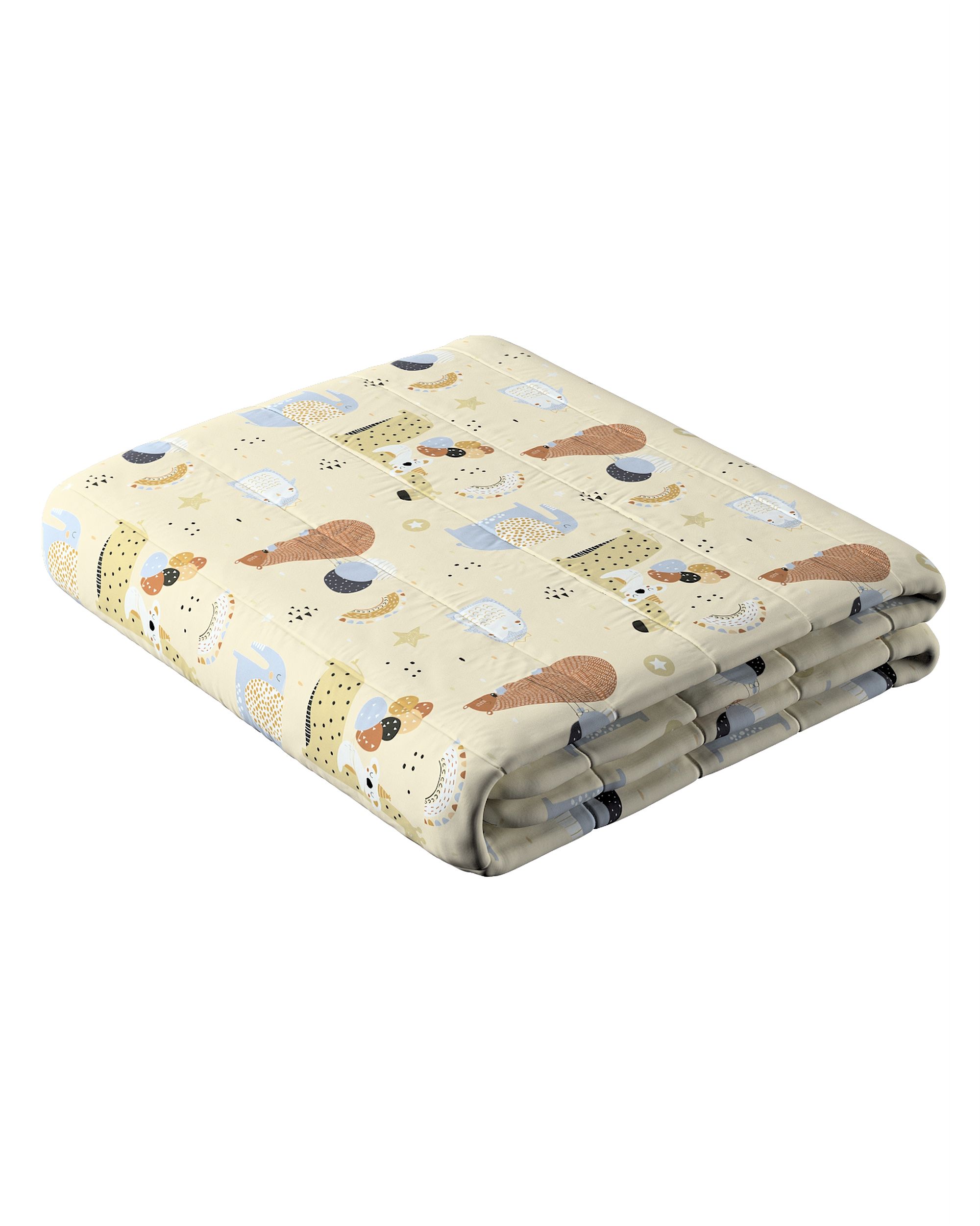 Tagesdecke mit Streifen-Steppung Farbe beige Stoff gemustert