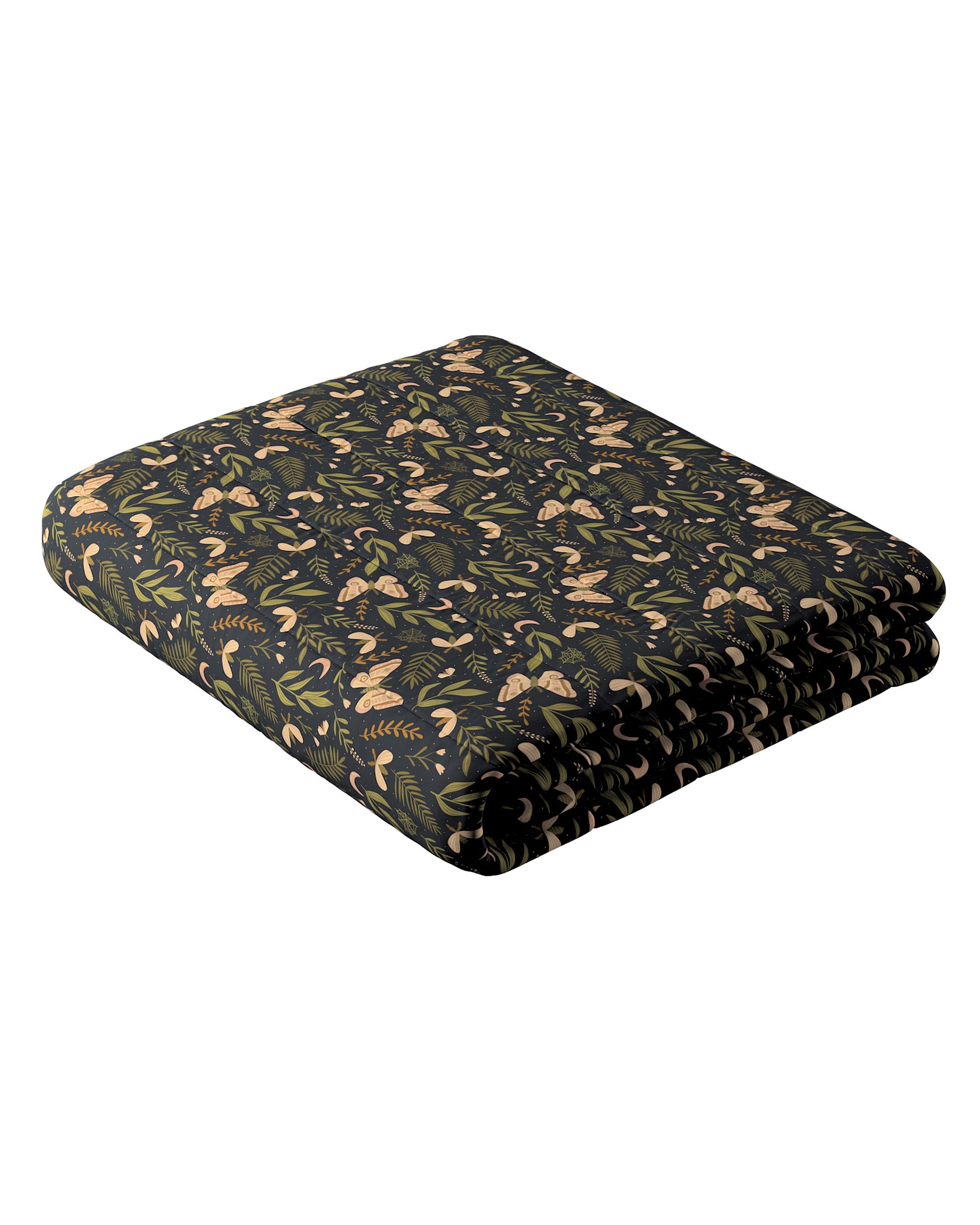 Tagesdecke mit Streifen-Steppung Farbe schwarz Stoff gemustert
