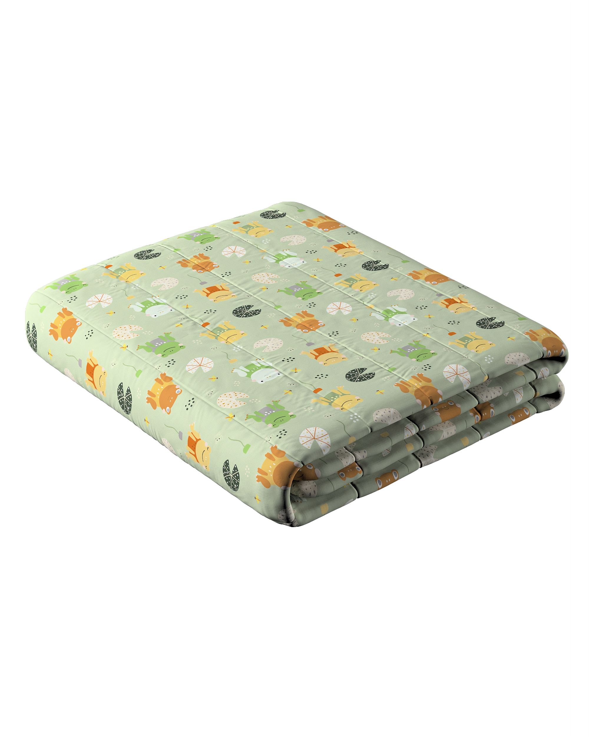 Tagesdecke mit Streifen-Steppung Farbe grün Stoff gemustert