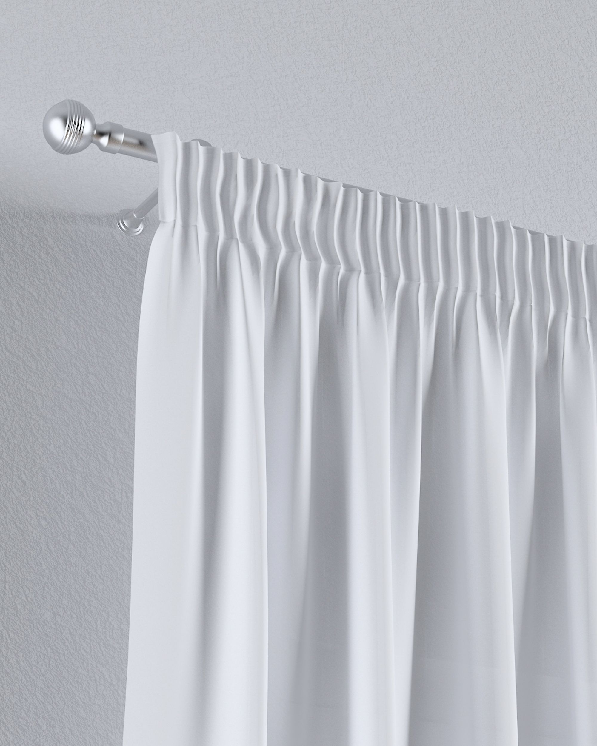 Gardine mit Kräuselband Farbe weiß Stoff halbtransparent, strukturiert (hover)