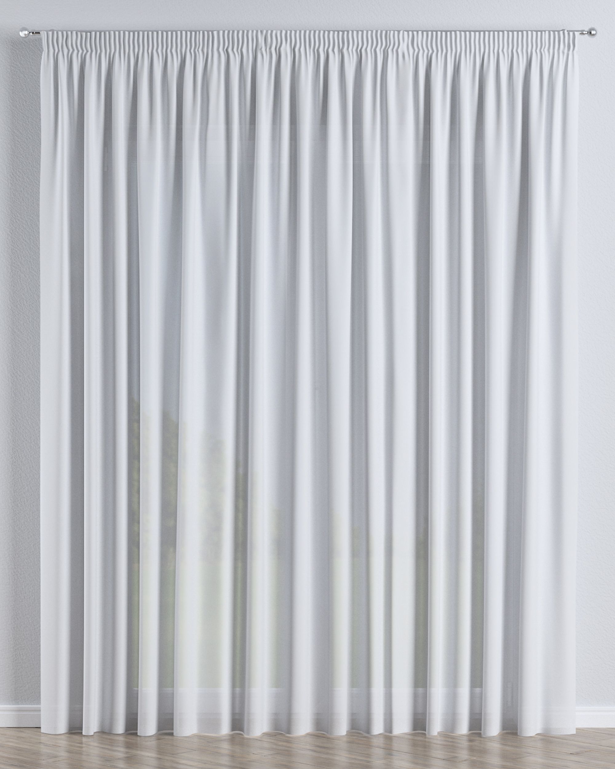 Gardine mit Kräuselband Farbe weiß Stoff halbtransparent, strukturiert