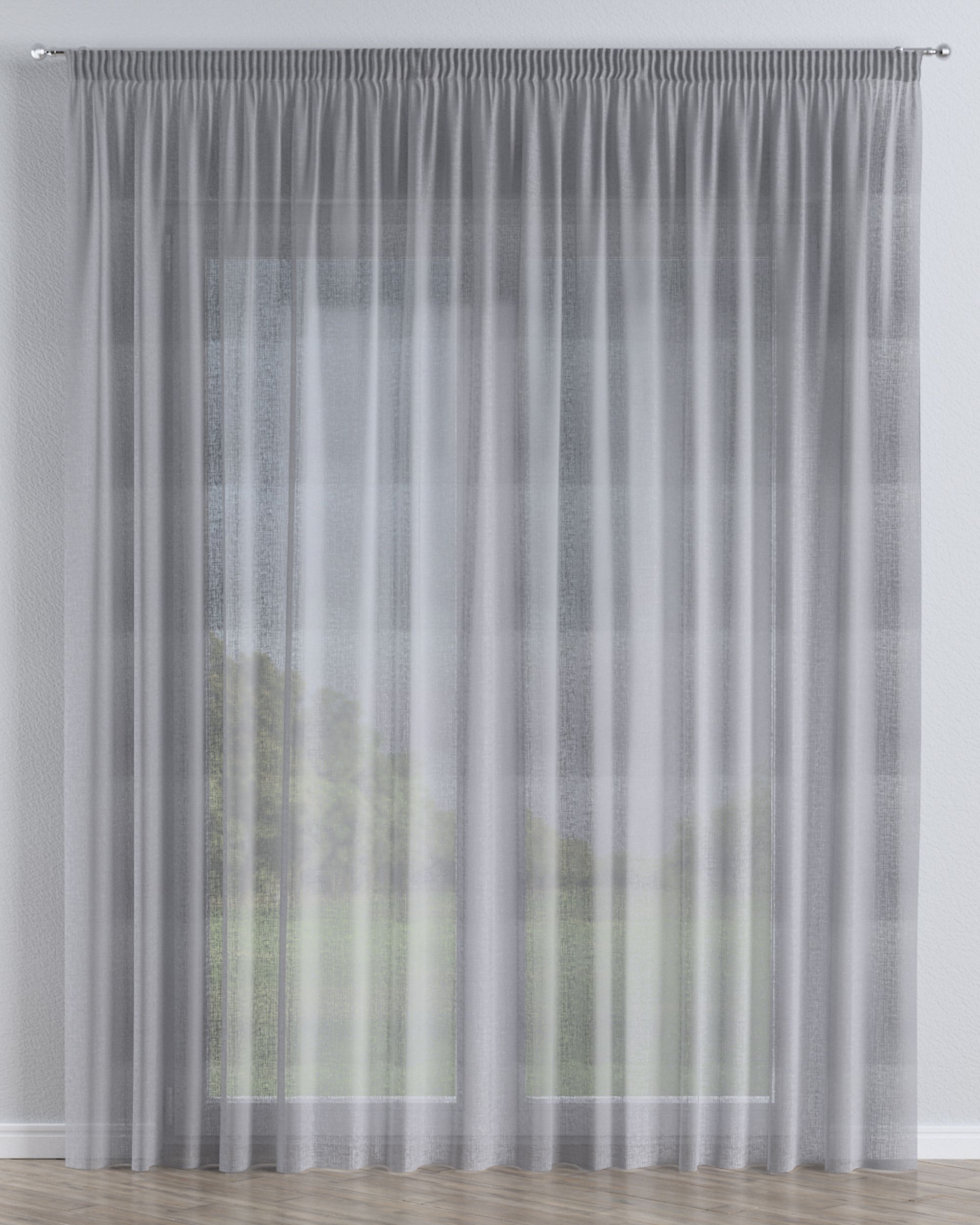 Gardine mit Kräuselband Farbe grau Stoff halbtransparent, strukturiert