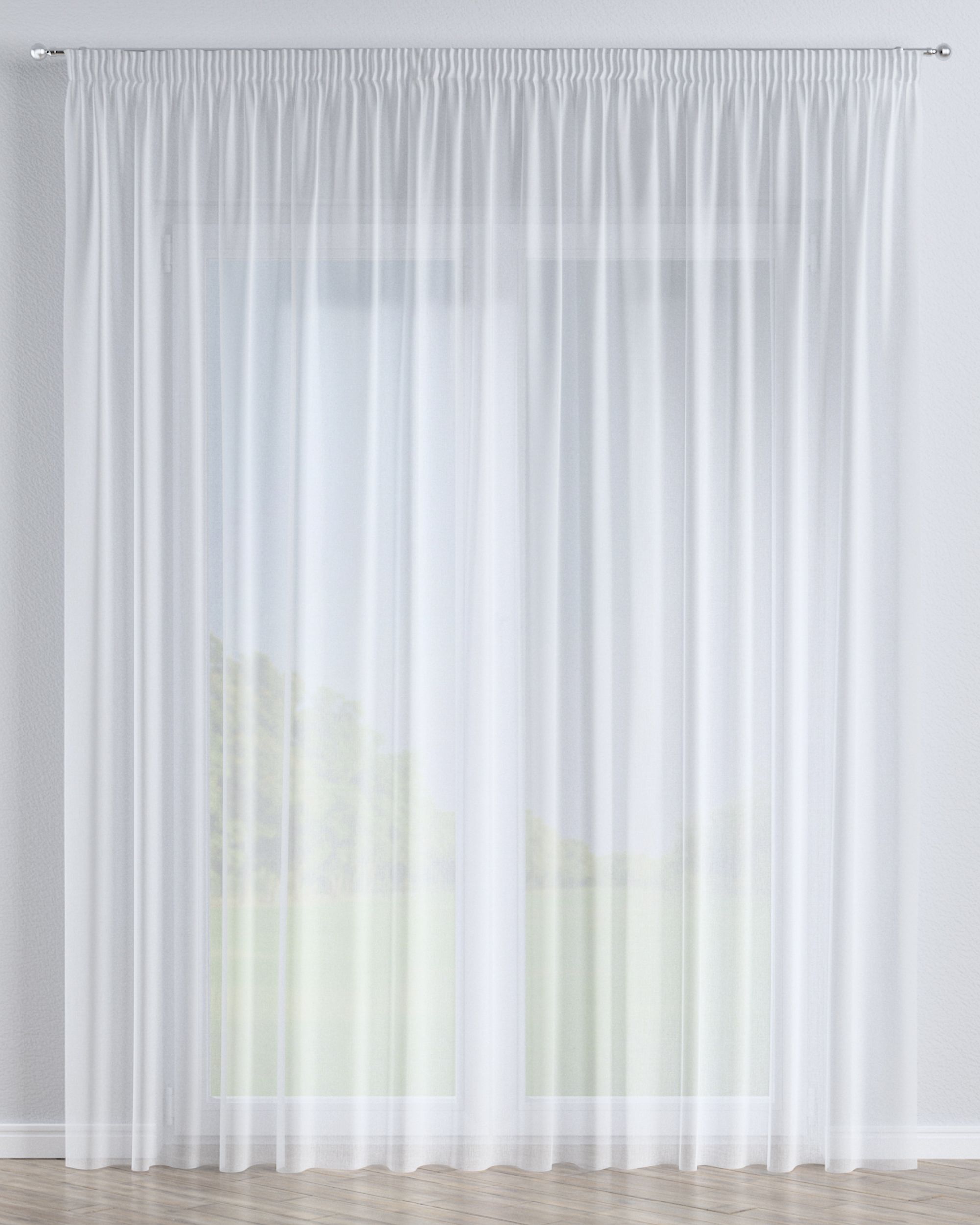 Gardine mit Kräuselband Farbe weiß Stoff halbtransparent, strukturiert