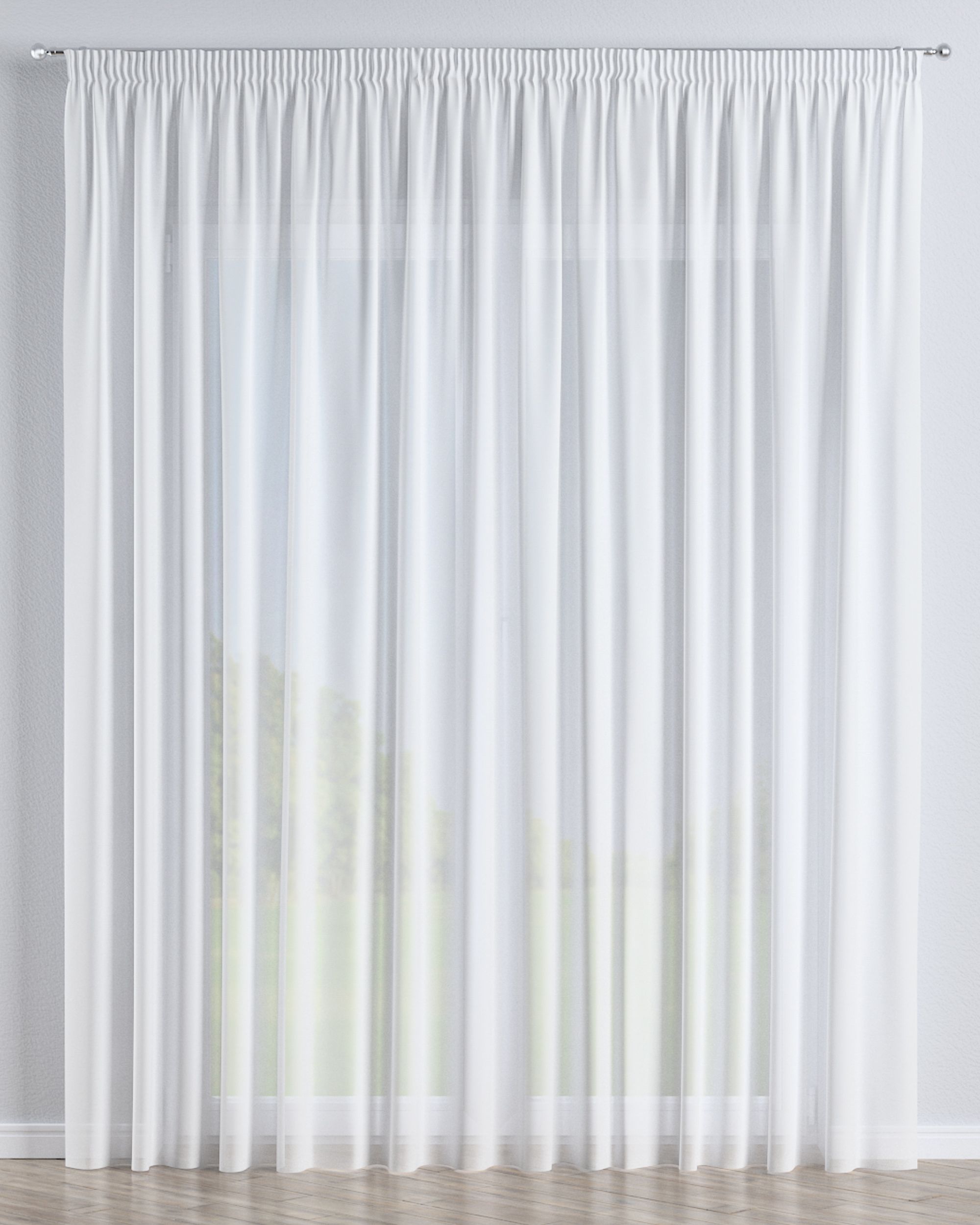 Gardine mit Kräuselband Farbe creme Stoff halbtransparent, strukturiert