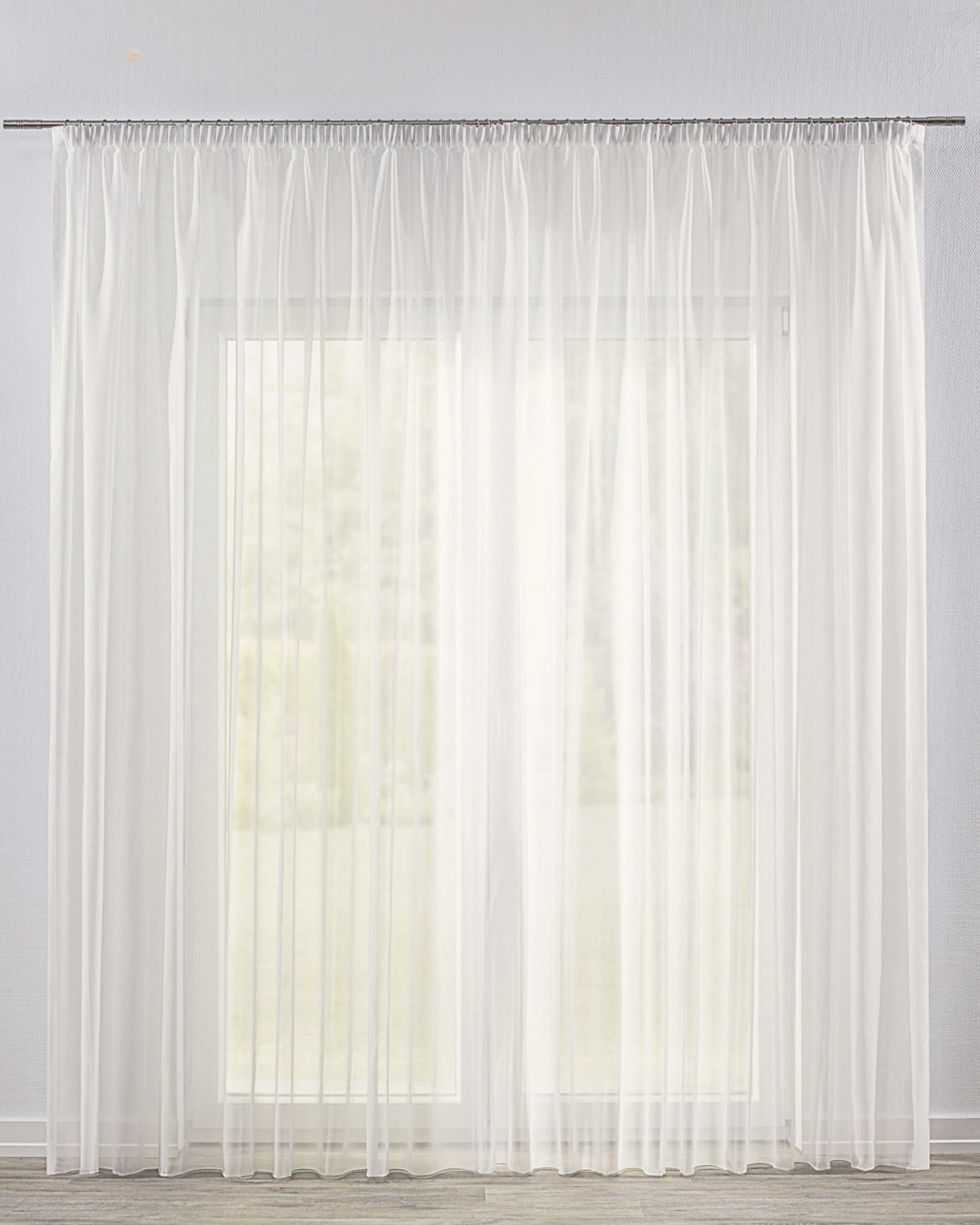 Gardine mit Kräuselband Farbe creme Stoff halbtransparent, strukturiert