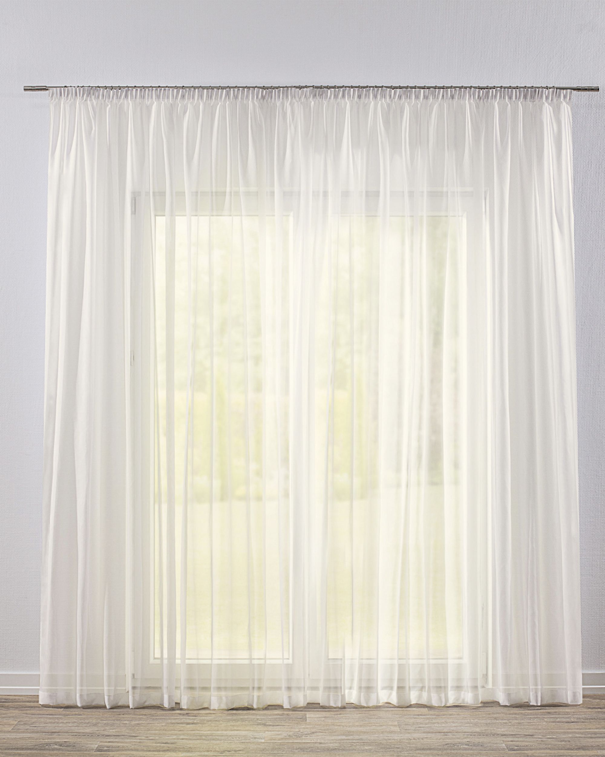 Gardine mit Kräuselband Farbe creme Stoff halbtransparent, glänzend