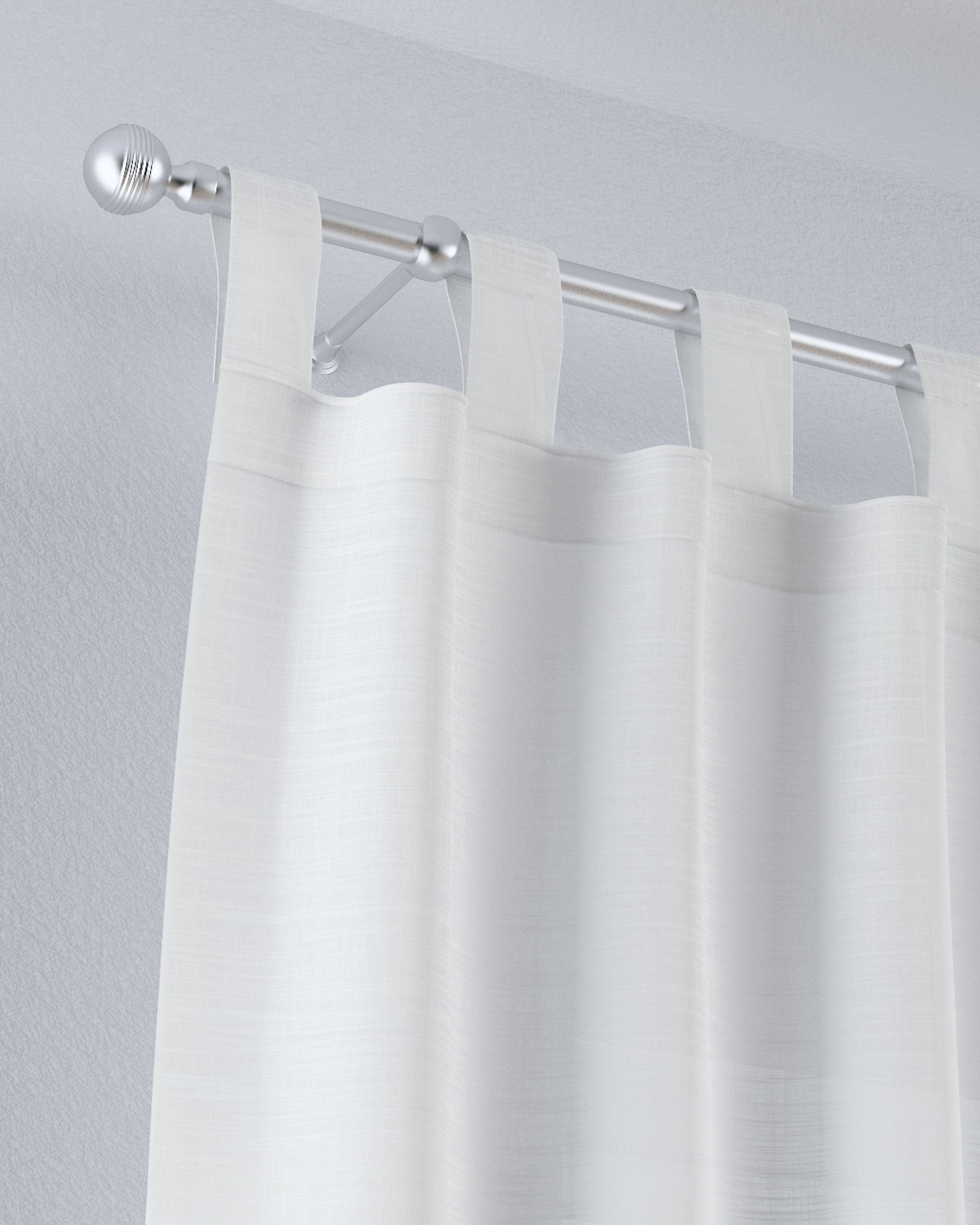 Gardine mit Schlaufen Farbe creme Stoff halbtransparent, strukturiert (hover)