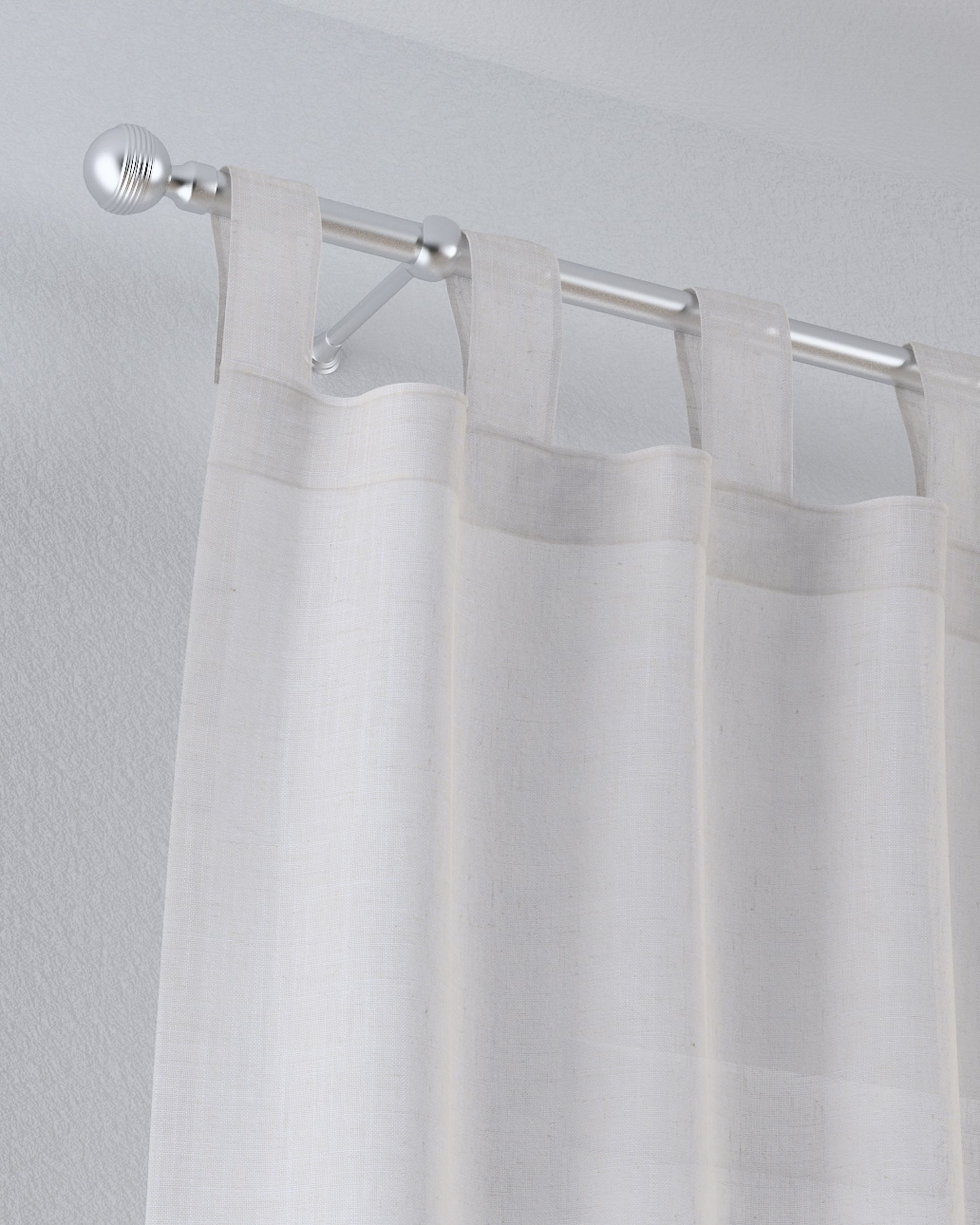 Gardine mit Schlaufen Farbe beige Stoff halbtransparent, strukturiert (hover)