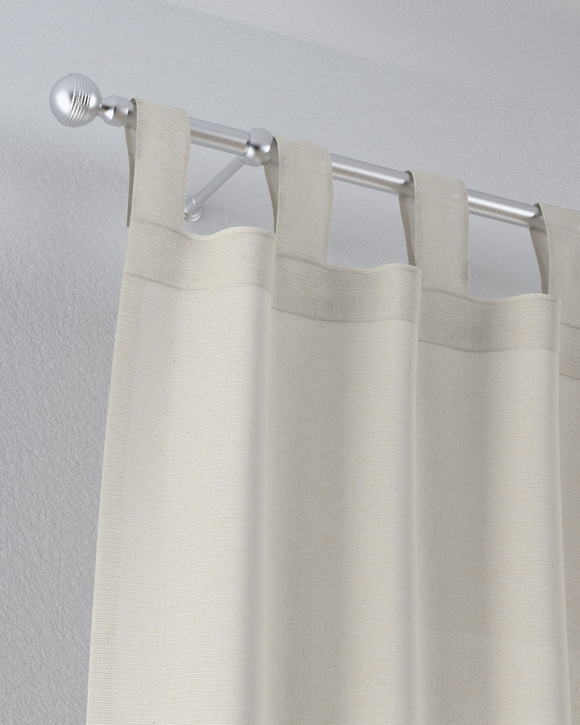 Gardine mit Schlaufen Farbe beige Stoff halbtransparent, strukturiert (hover)