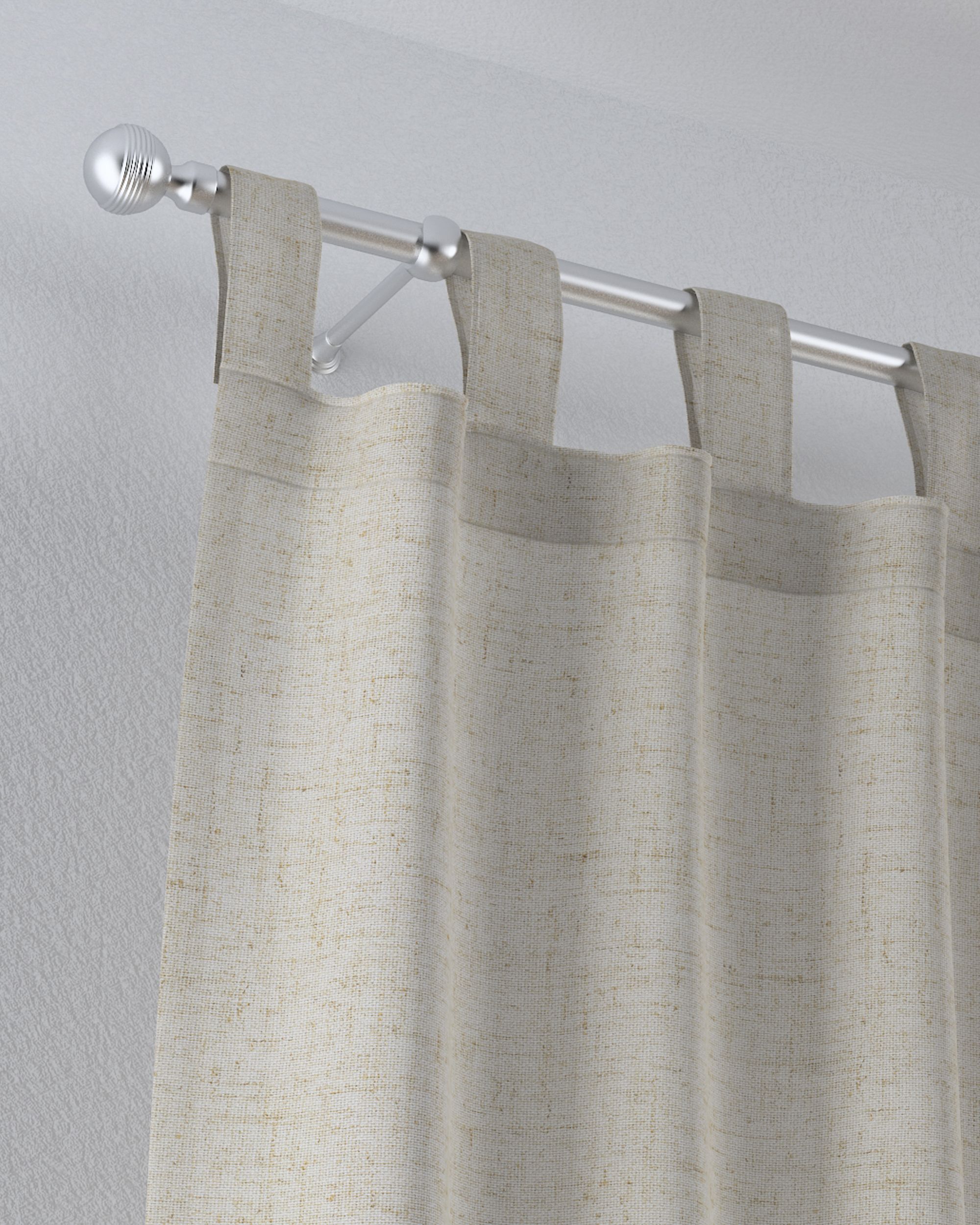 Gardine mit Schlaufen Farbe beige Stoff halbtransparent (hover)