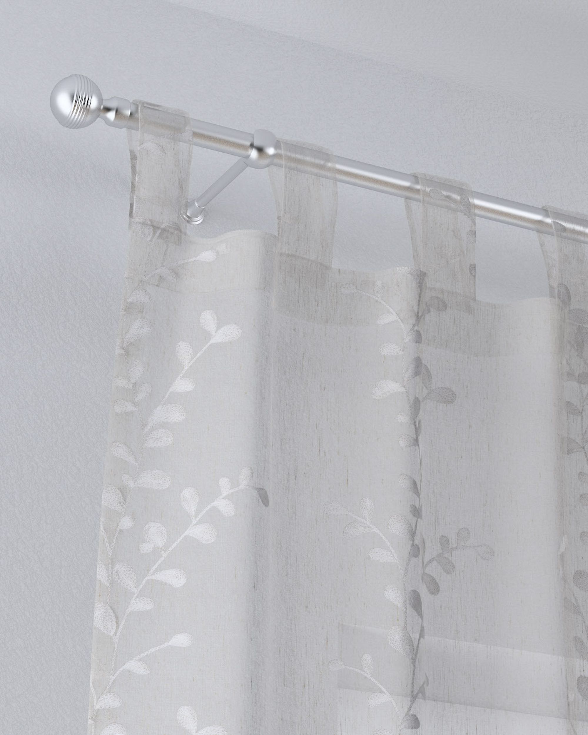 Gardine mit Schlaufen Farbe creme Stoff halbtransparent, strukturiert (hover)