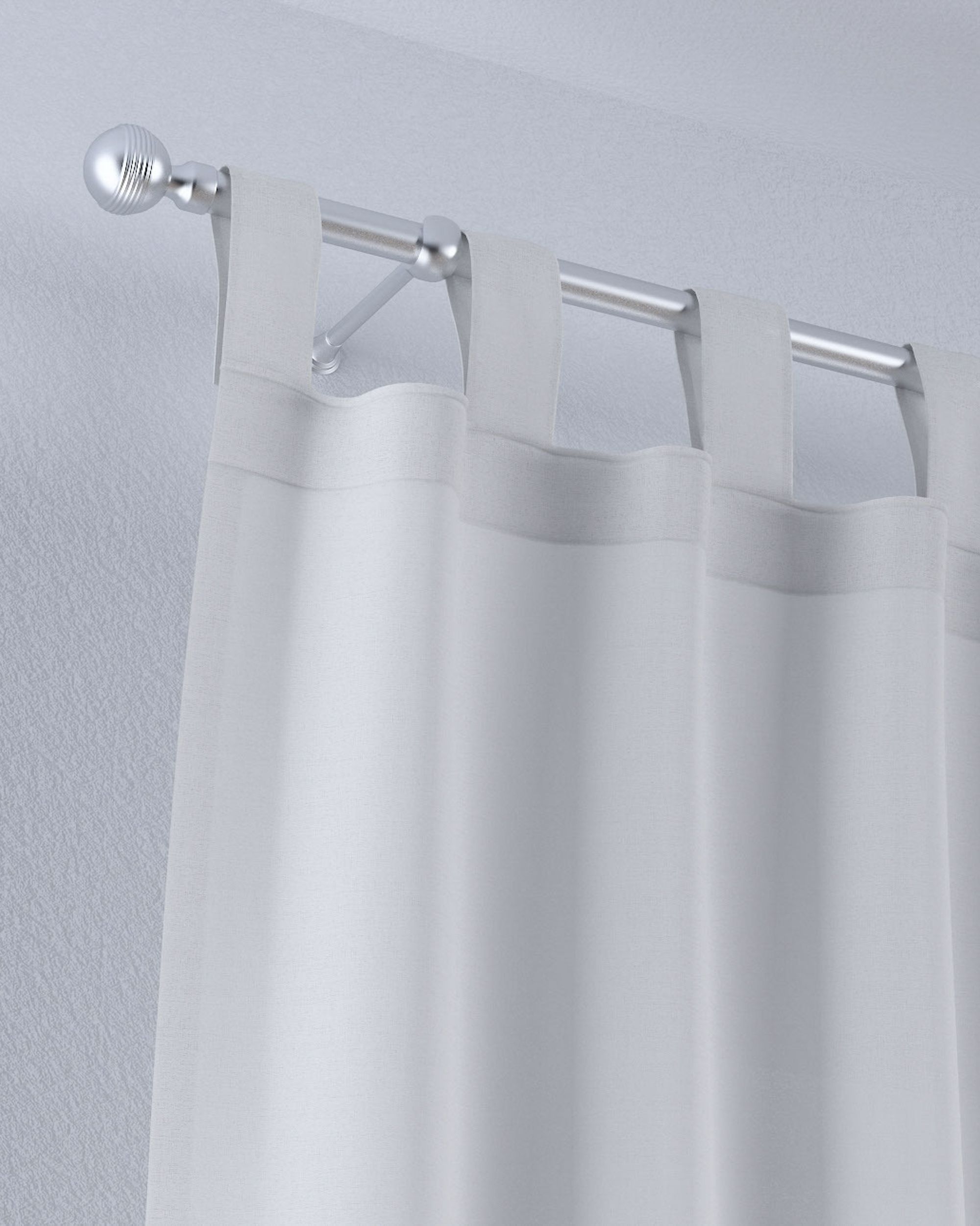 Gardine mit Schlaufen Farbe creme Stoff halbtransparent, strukturiert (hover)