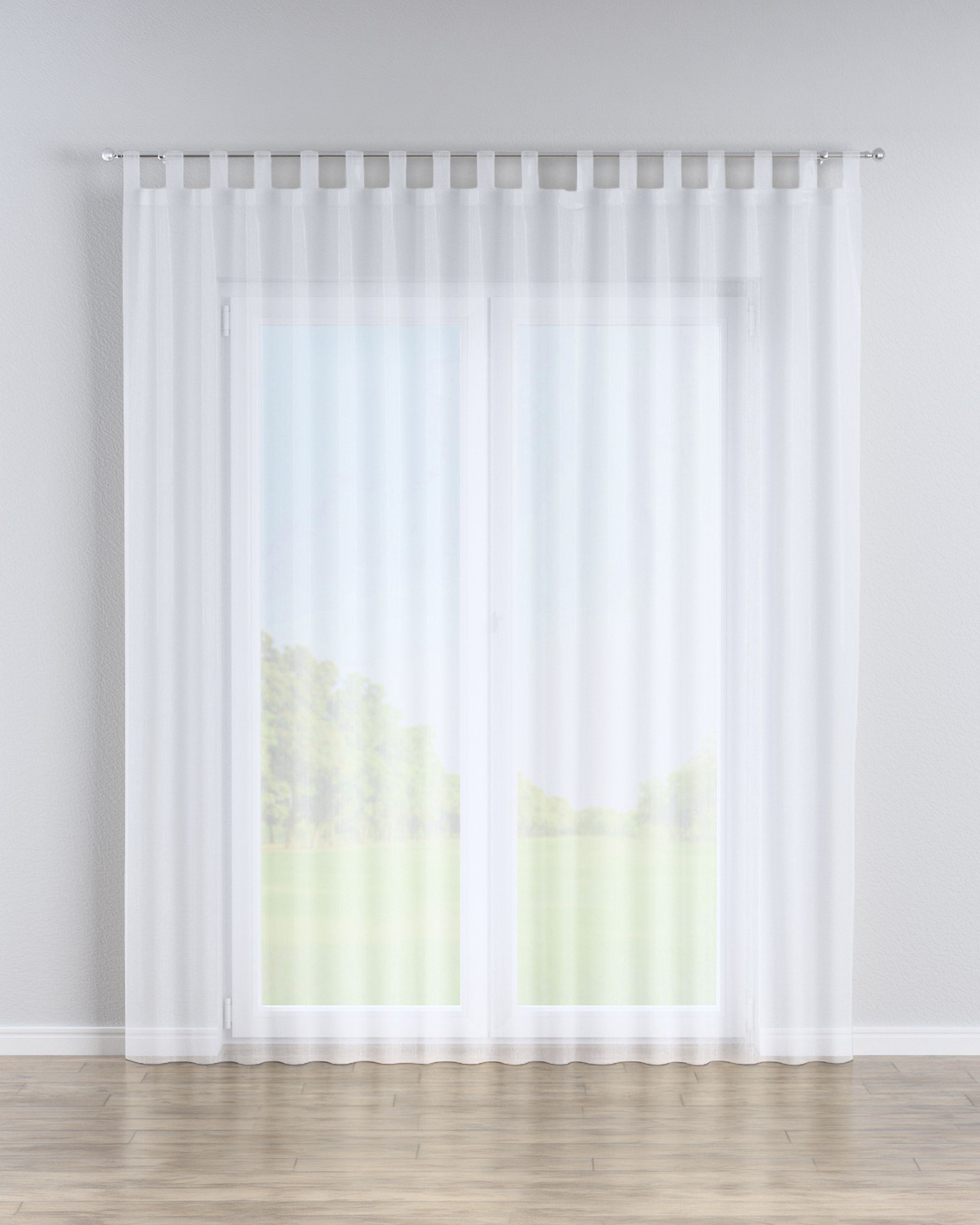 Gardine mit Schlaufen Farbe creme Stoff halbtransparent, strukturiert, gemustert