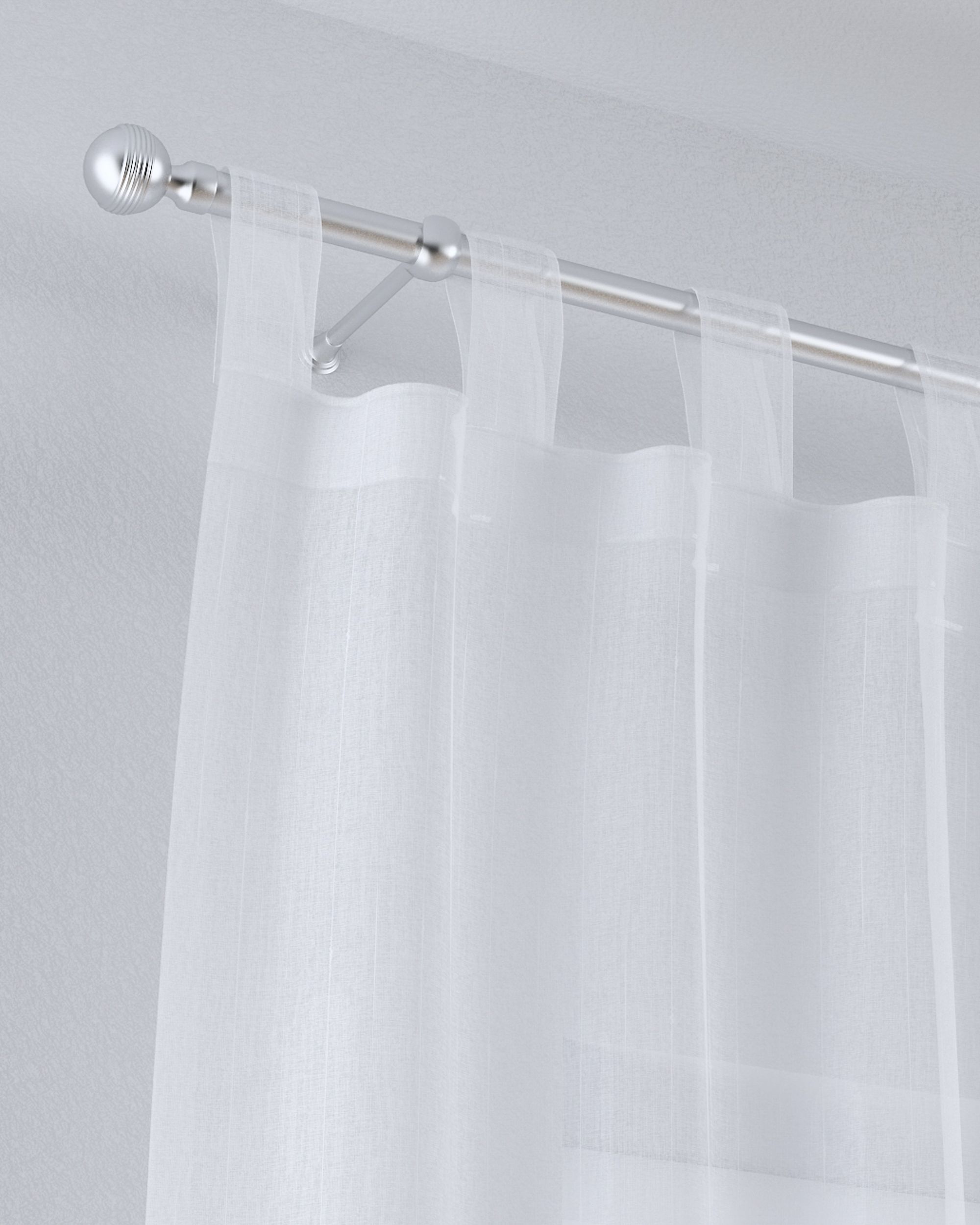 Gardine mit Schlaufen Farbe creme Stoff halbtransparent, strukturiert, gemustert (hover)