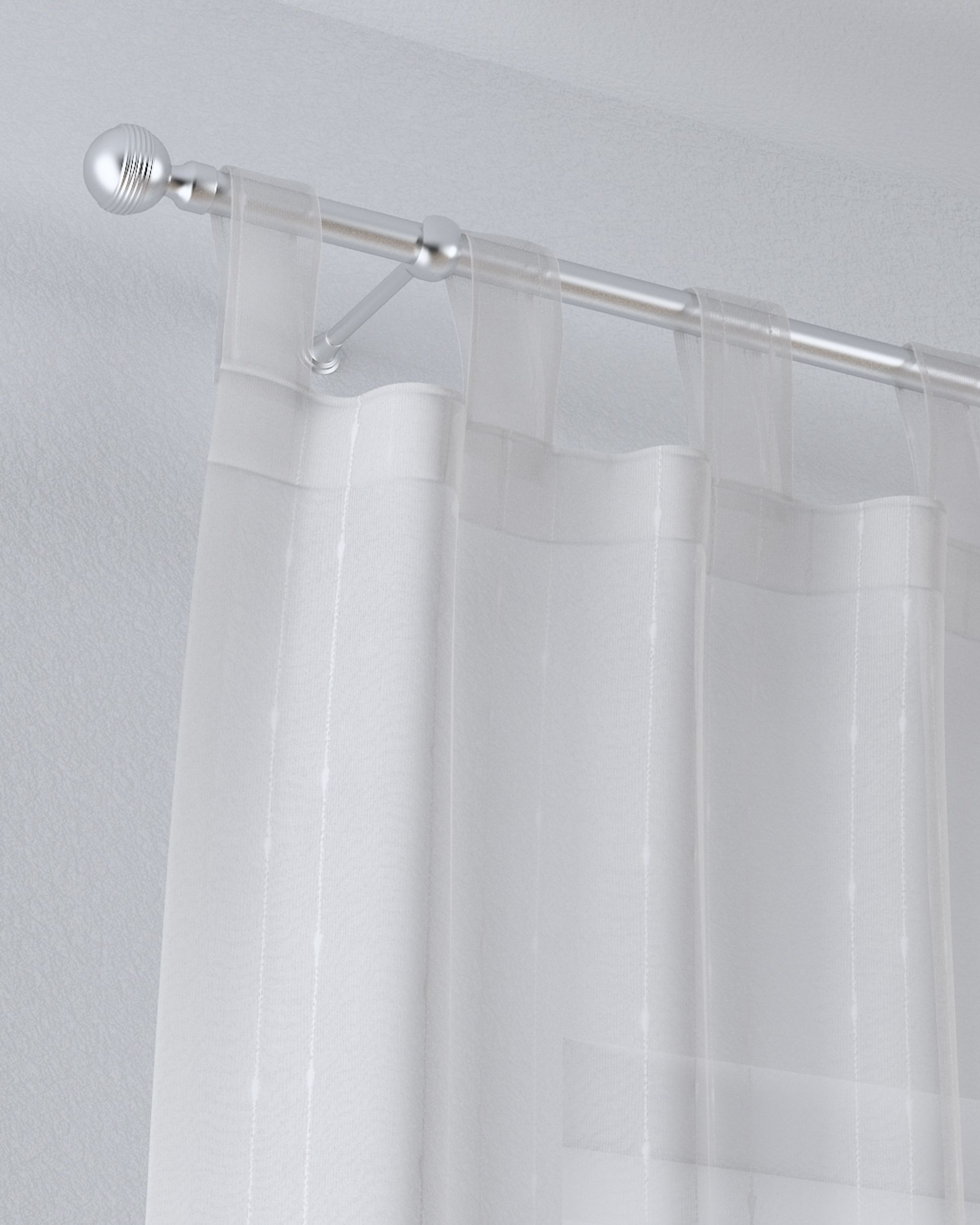 Gardine mit Schlaufen Farbe creme Stoff halbtransparent, strukturiert, gemustert (hover)