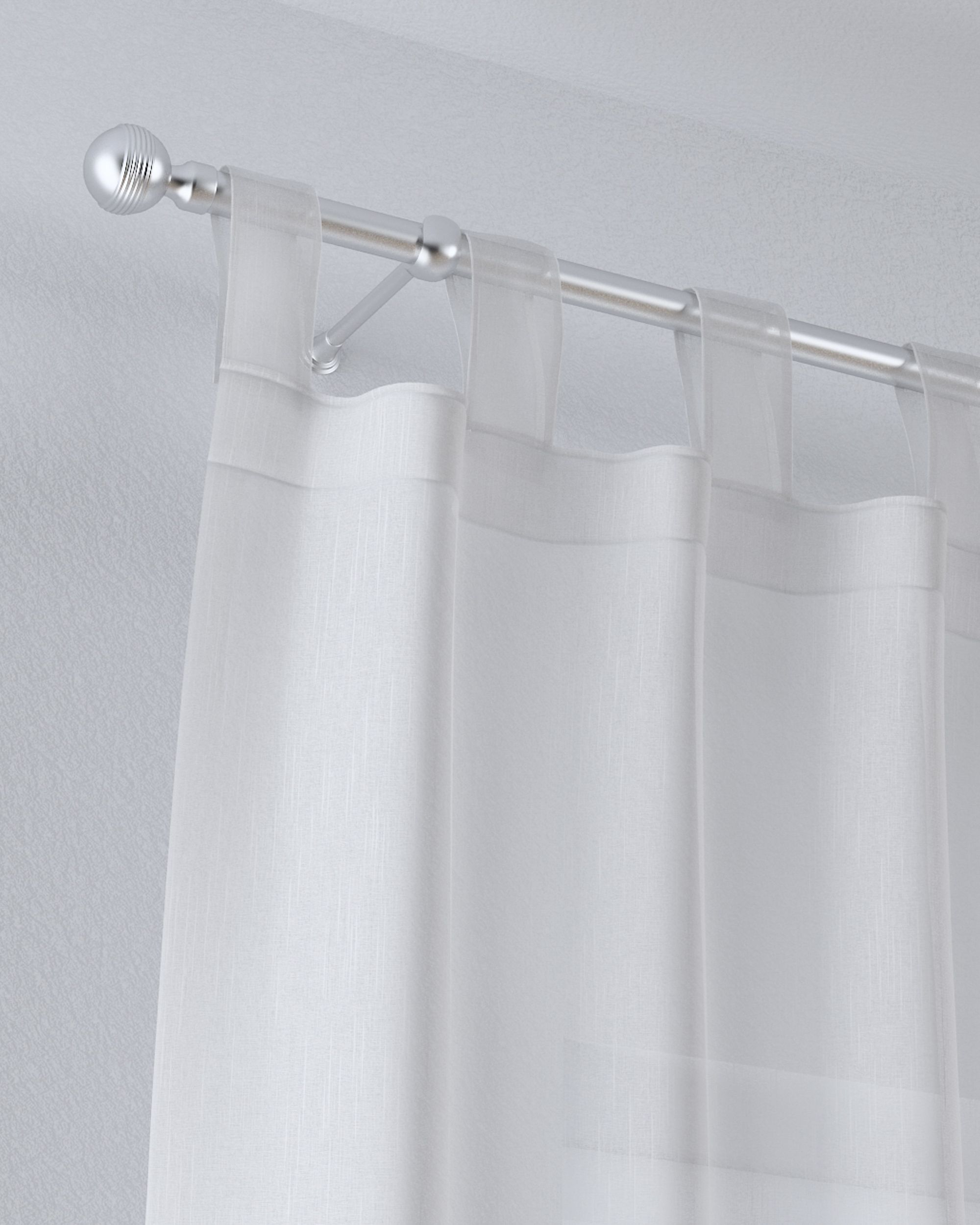 Gardine mit Schlaufen Farbe creme Stoff halbtransparent, strukturiert, gemustert (hover)