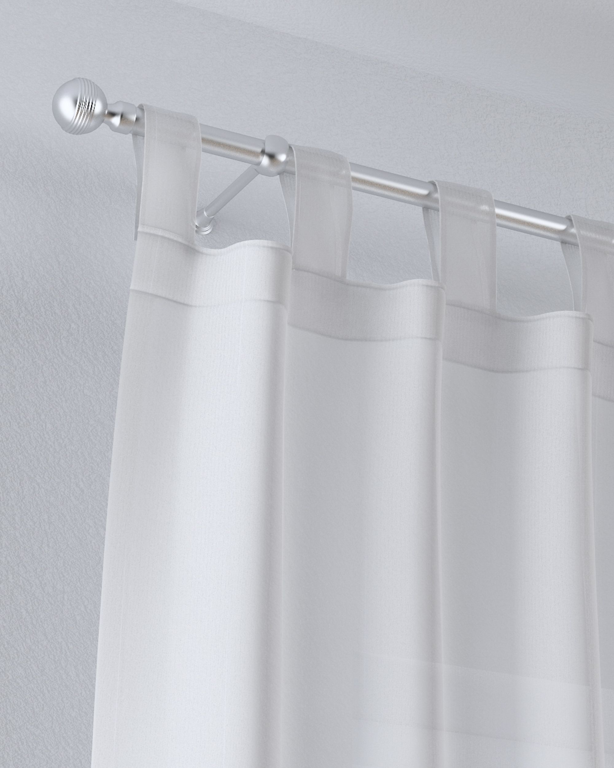 Gardine mit Schlaufen Farbe creme Stoff halbtransparent, strukturiert, gemustert (hover)