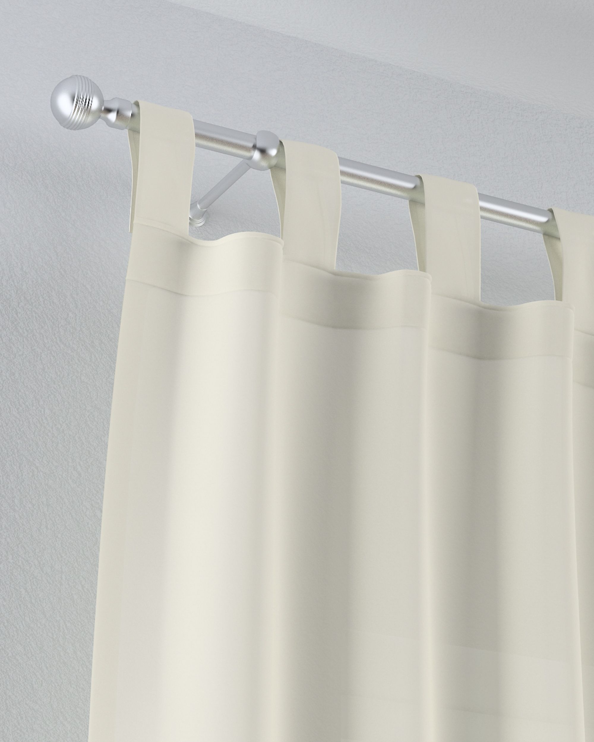 Gardine mit Schlaufen Farbe creme Stoff halbtransparent, strukturiert (hover)