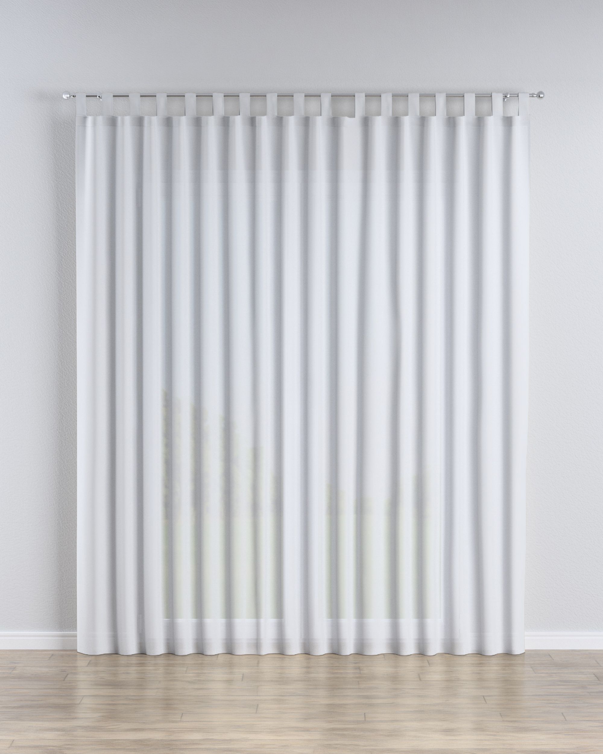 Gardine mit Schlaufen Farbe weiß Stoff halbtransparent, strukturiert