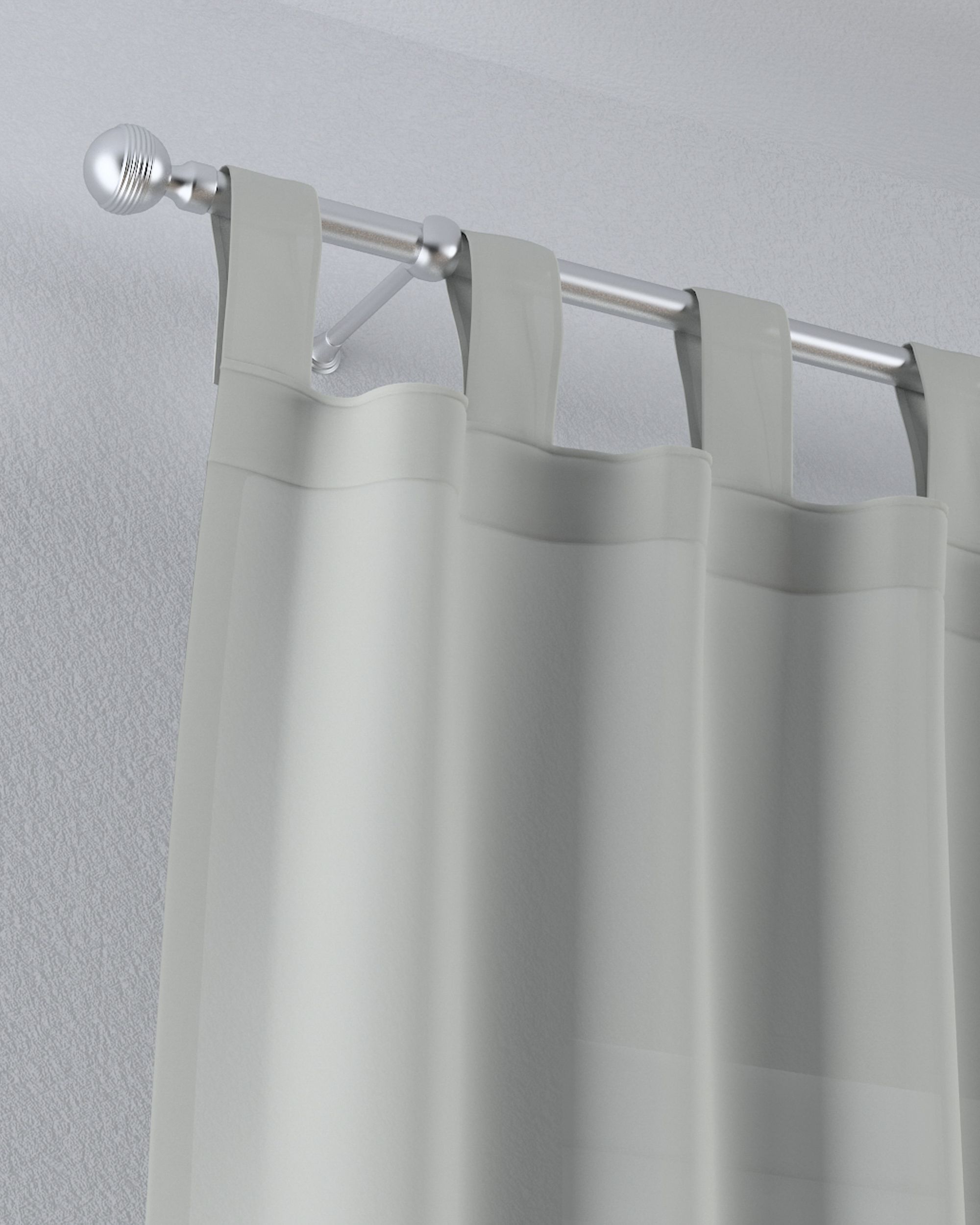 Gardine mit Schlaufen Farbe creme Stoff halbtransparent, strukturiert (hover)