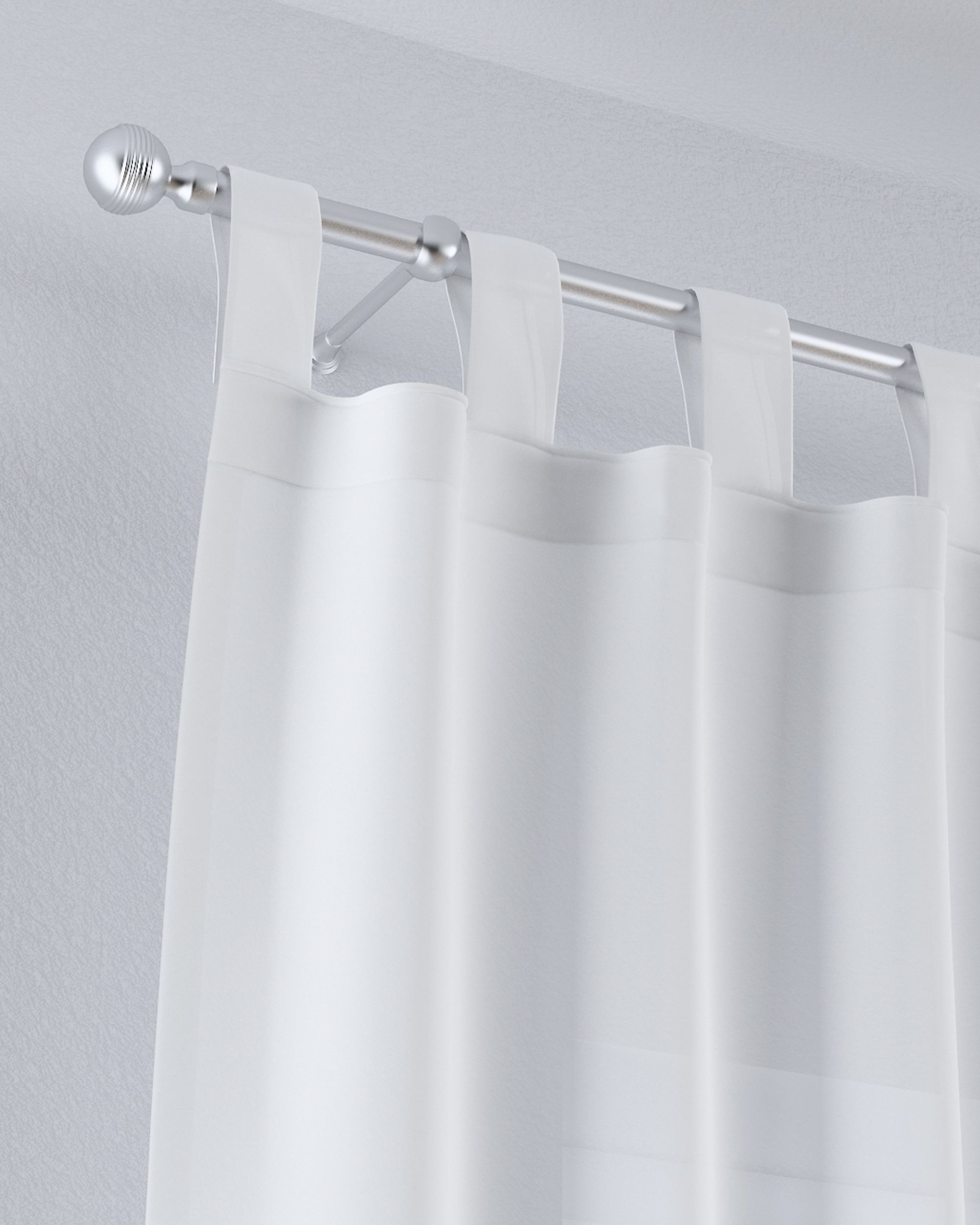 Gardine mit Schlaufen Farbe creme Stoff halbtransparent, strukturiert (hover)