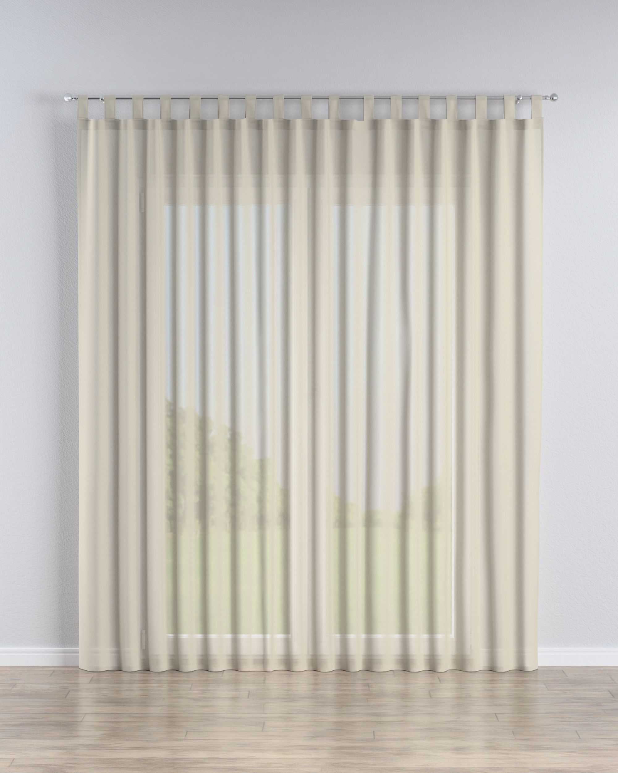 Gardine mit Schlaufen Farbe beige Stoff halbtransparent, strukturiert