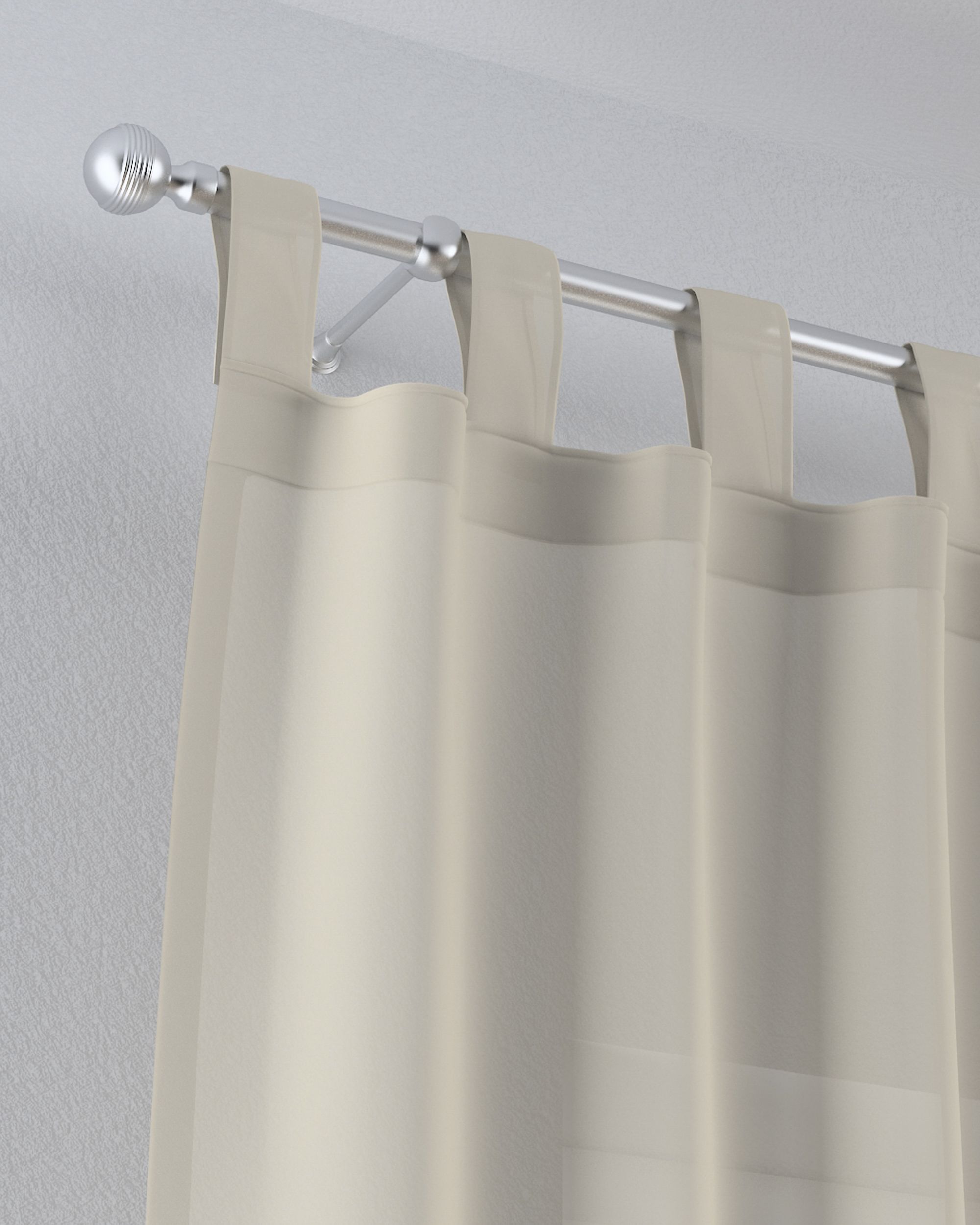 Gardine mit Schlaufen Farbe beige Stoff halbtransparent, strukturiert (hover)