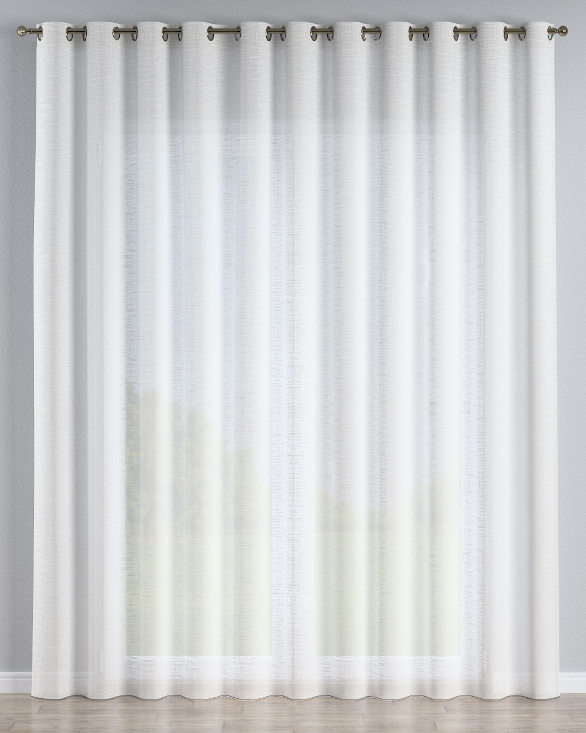 Gardine mit Ösen Farbe creme Stoff halbtransparent, strukturiert