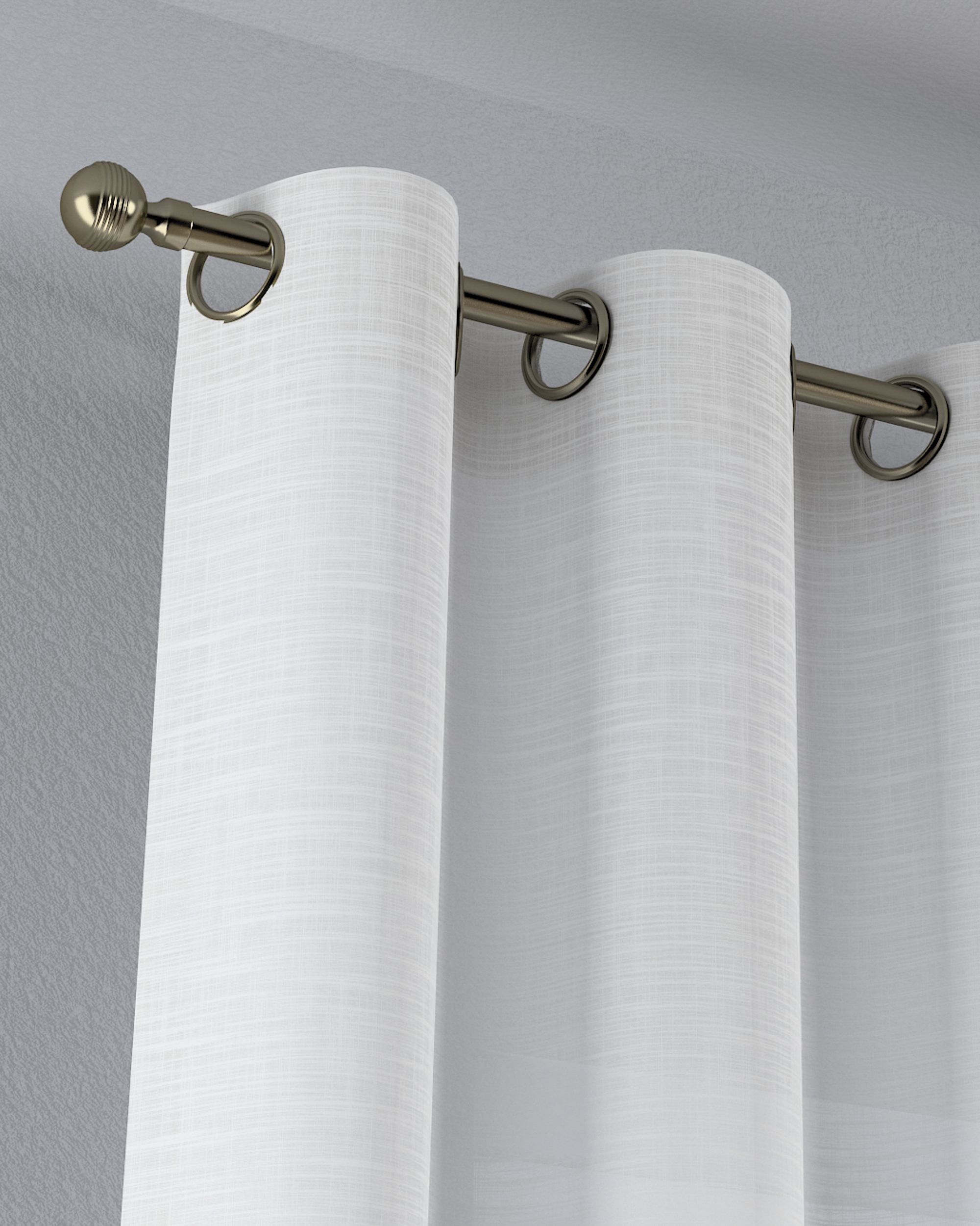 Gardine mit Ösen Farbe creme Stoff halbtransparent, strukturiert (hover)