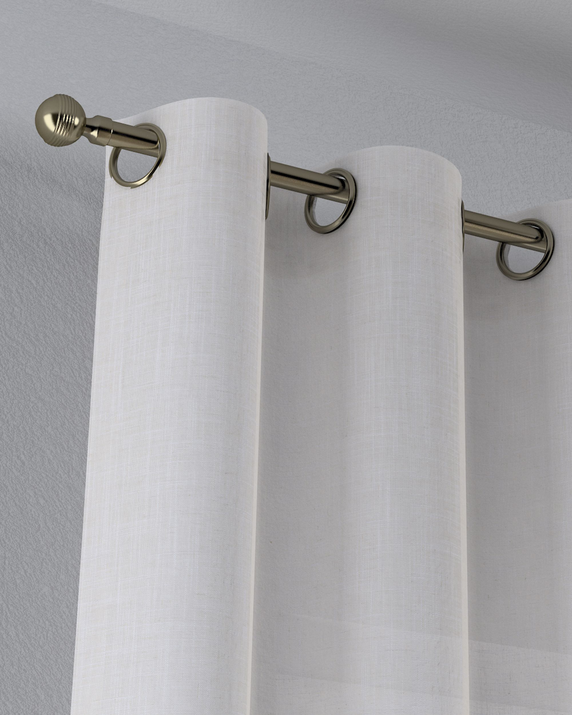 Gardine mit Ösen Farbe beige Stoff halbtransparent, strukturiert (hover)