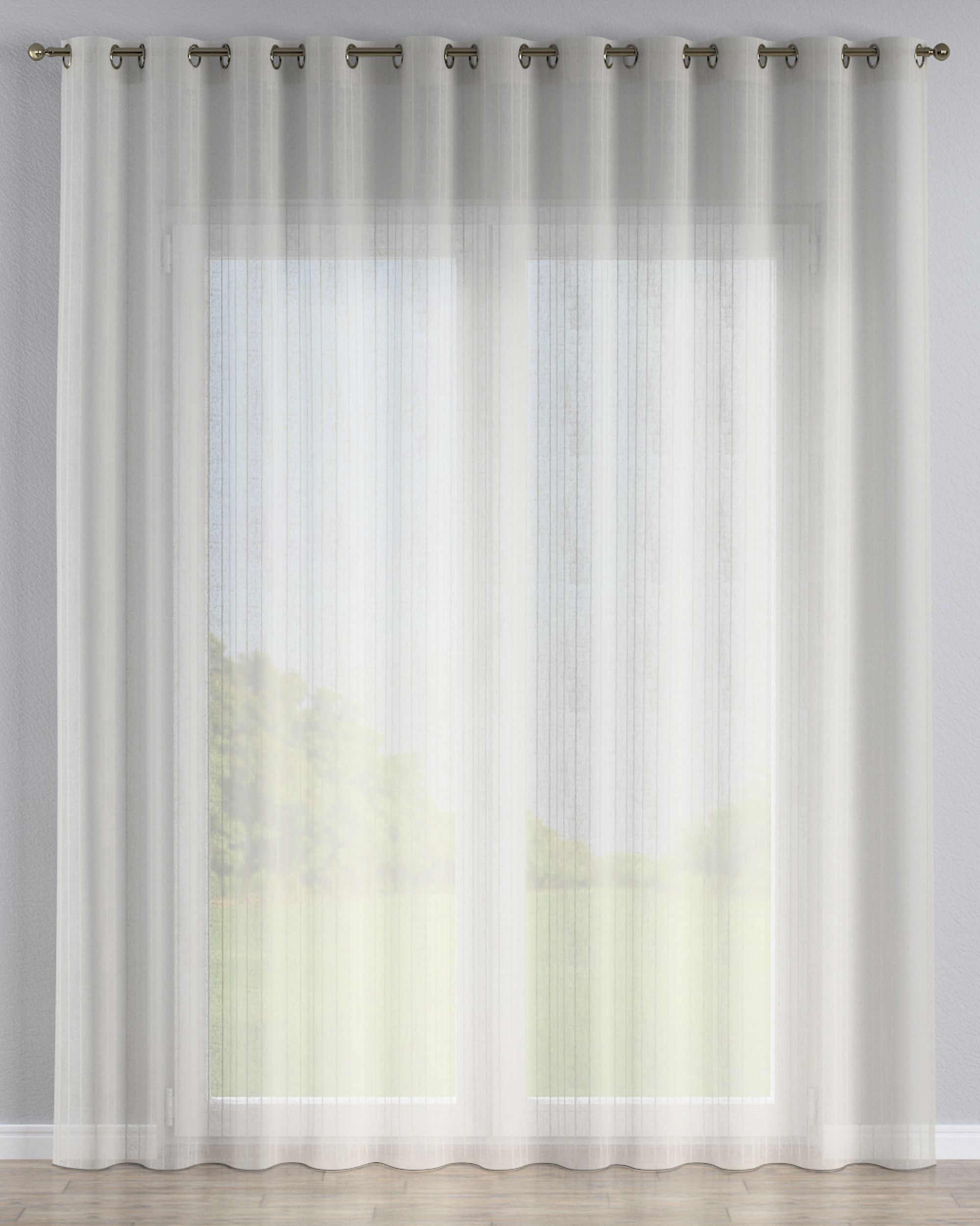 Gardine mit Ösen Farbe beige Stoff halbtransparent, strukturiert, gemustert