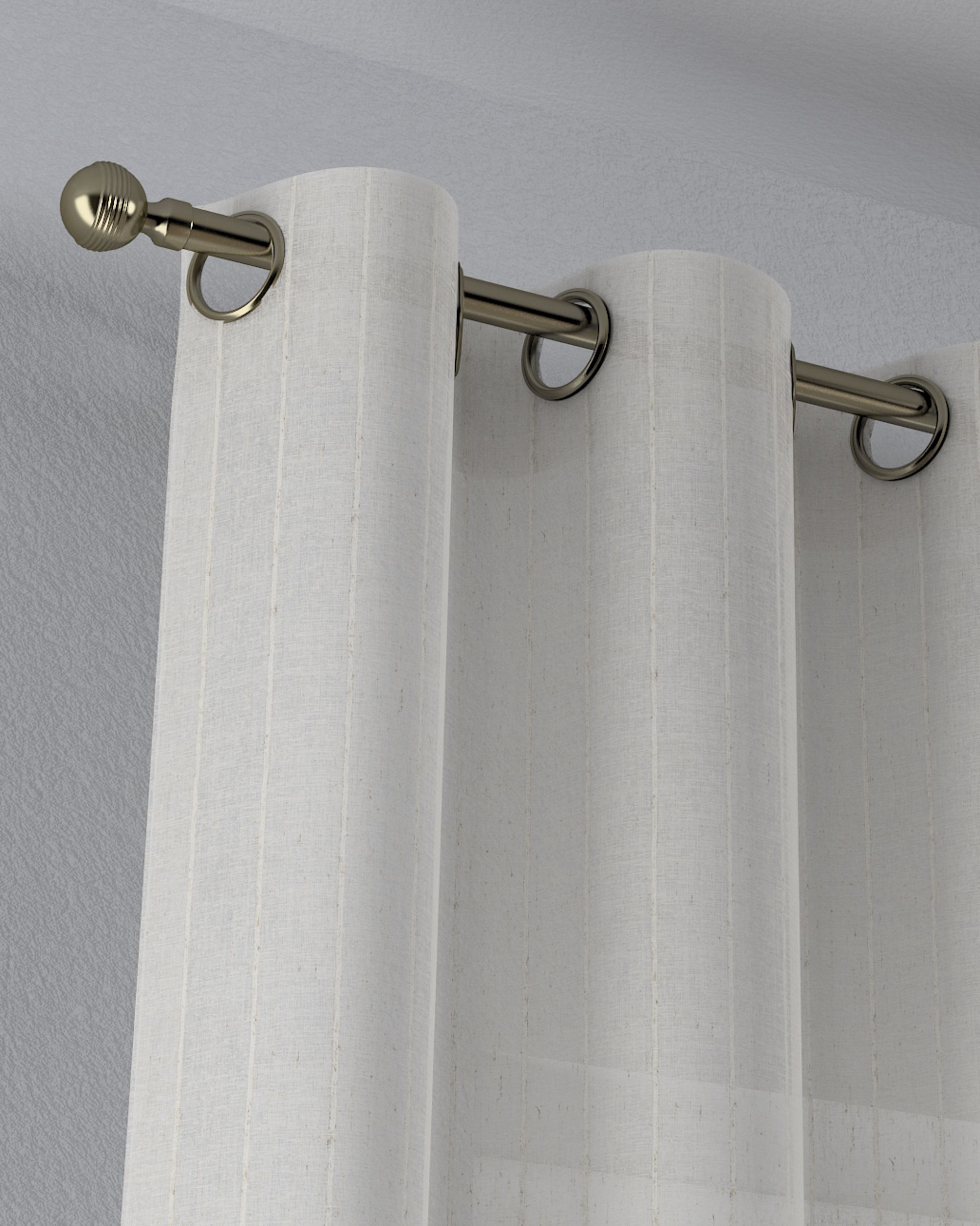 Gardine mit Ösen Farbe beige Stoff halbtransparent, strukturiert, gemustert (hover)