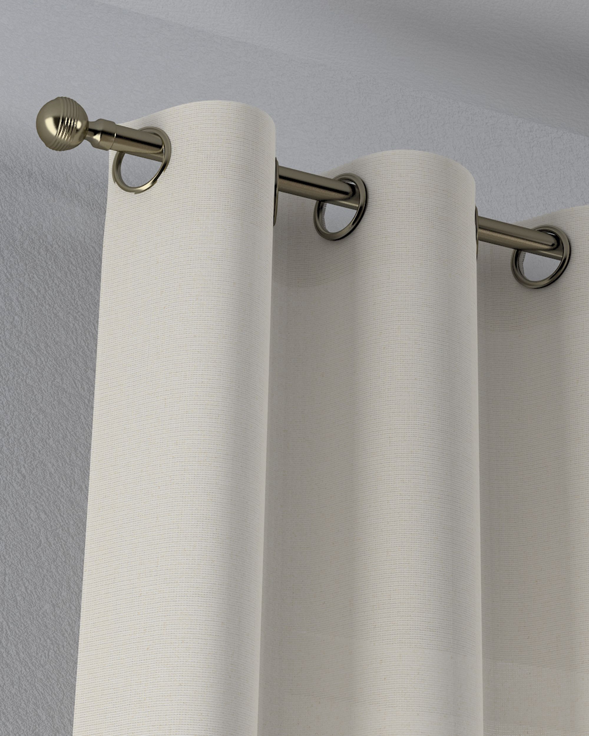 Gardine mit Ösen Farbe beige Stoff halbtransparent, strukturiert (hover)