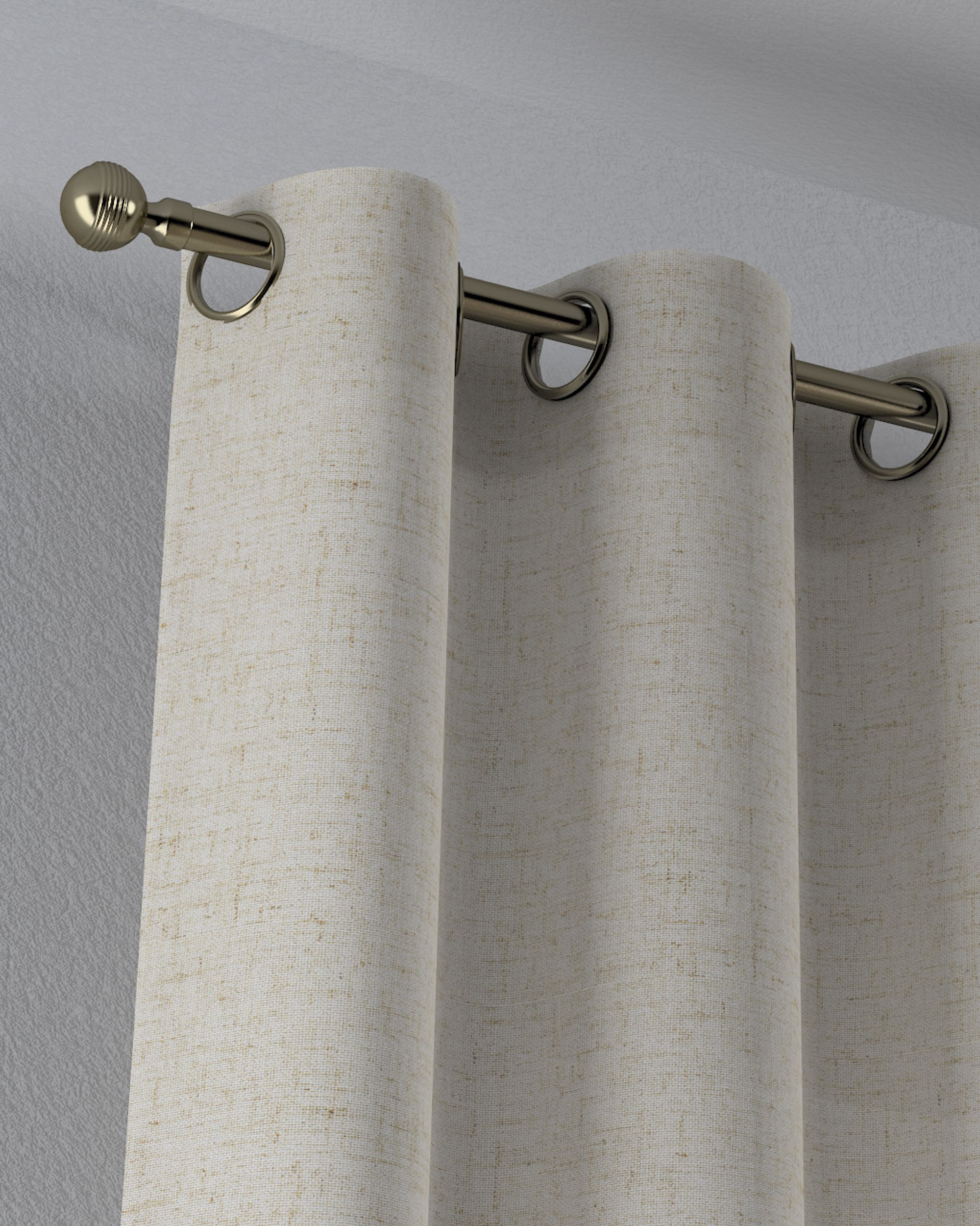 Gardine mit Ösen Farbe beige Stoff halbtransparent (hover)