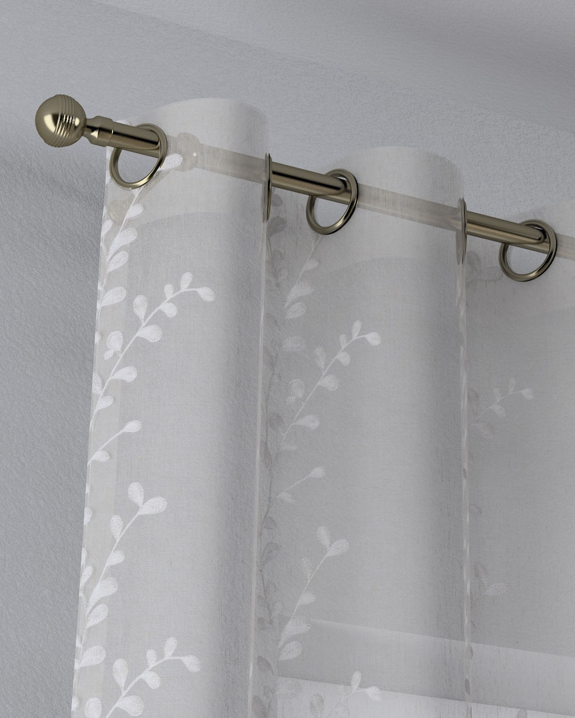 Gardine mit Ösen Farbe creme Stoff halbtransparent, strukturiert (hover)