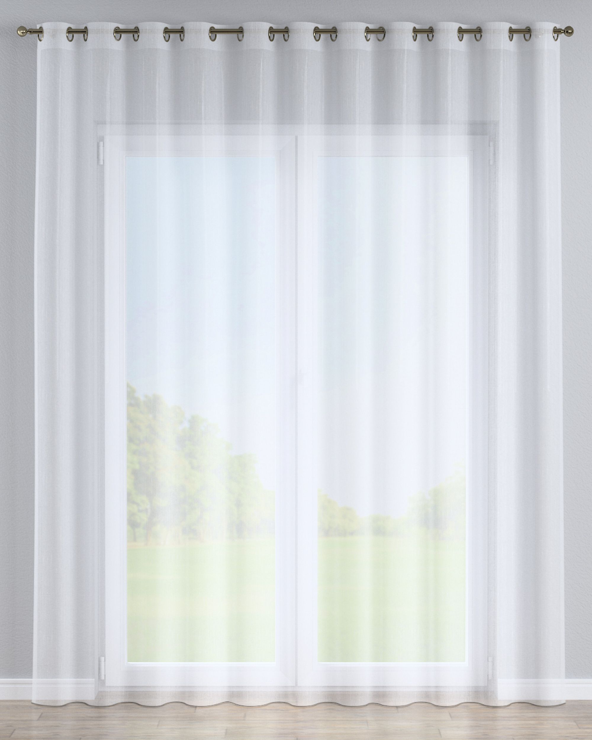 Gardine mit Ösen Farbe creme Stoff halbtransparent, strukturiert, gemustert