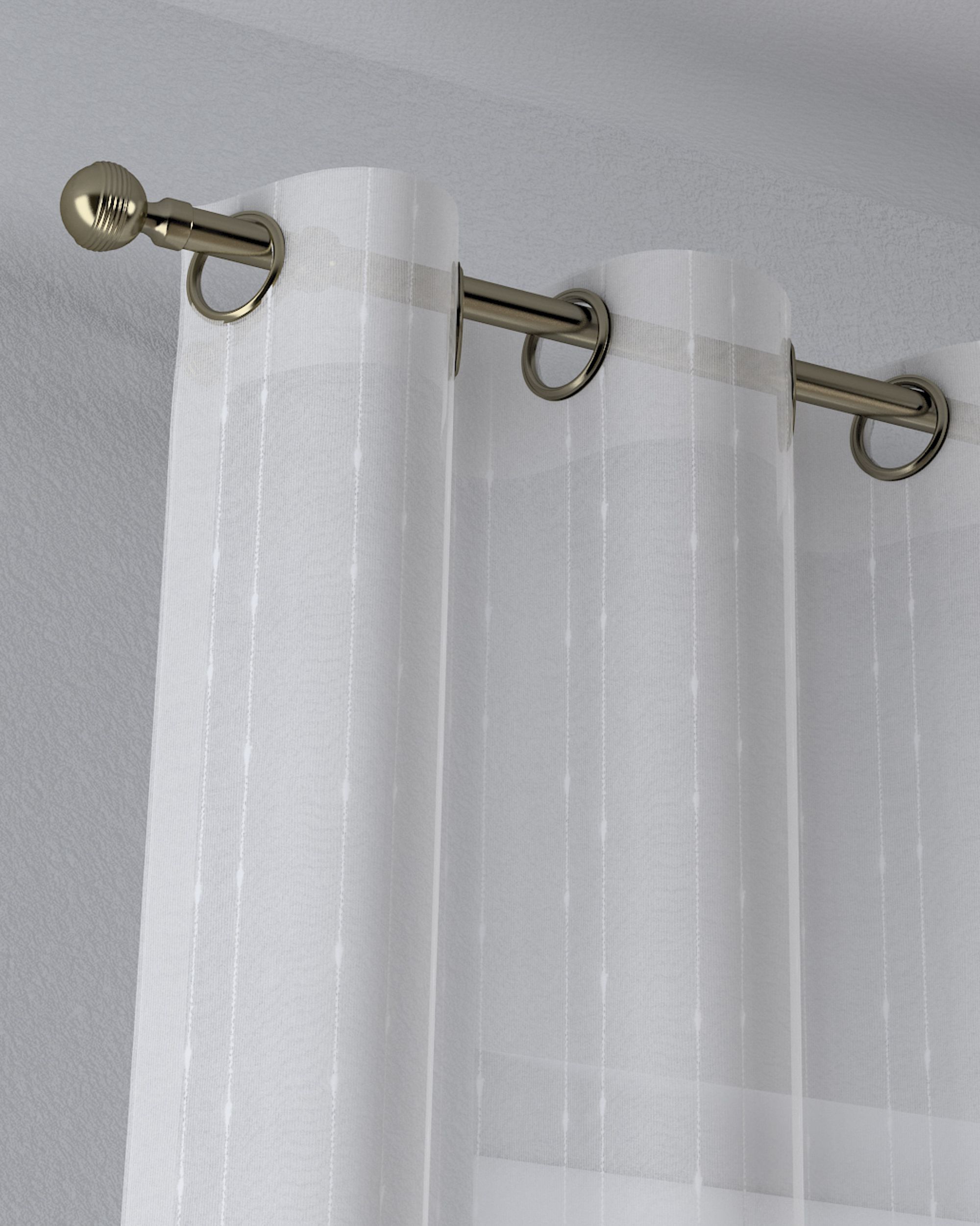 Gardine mit Ösen Farbe creme Stoff halbtransparent, strukturiert, gemustert (hover)