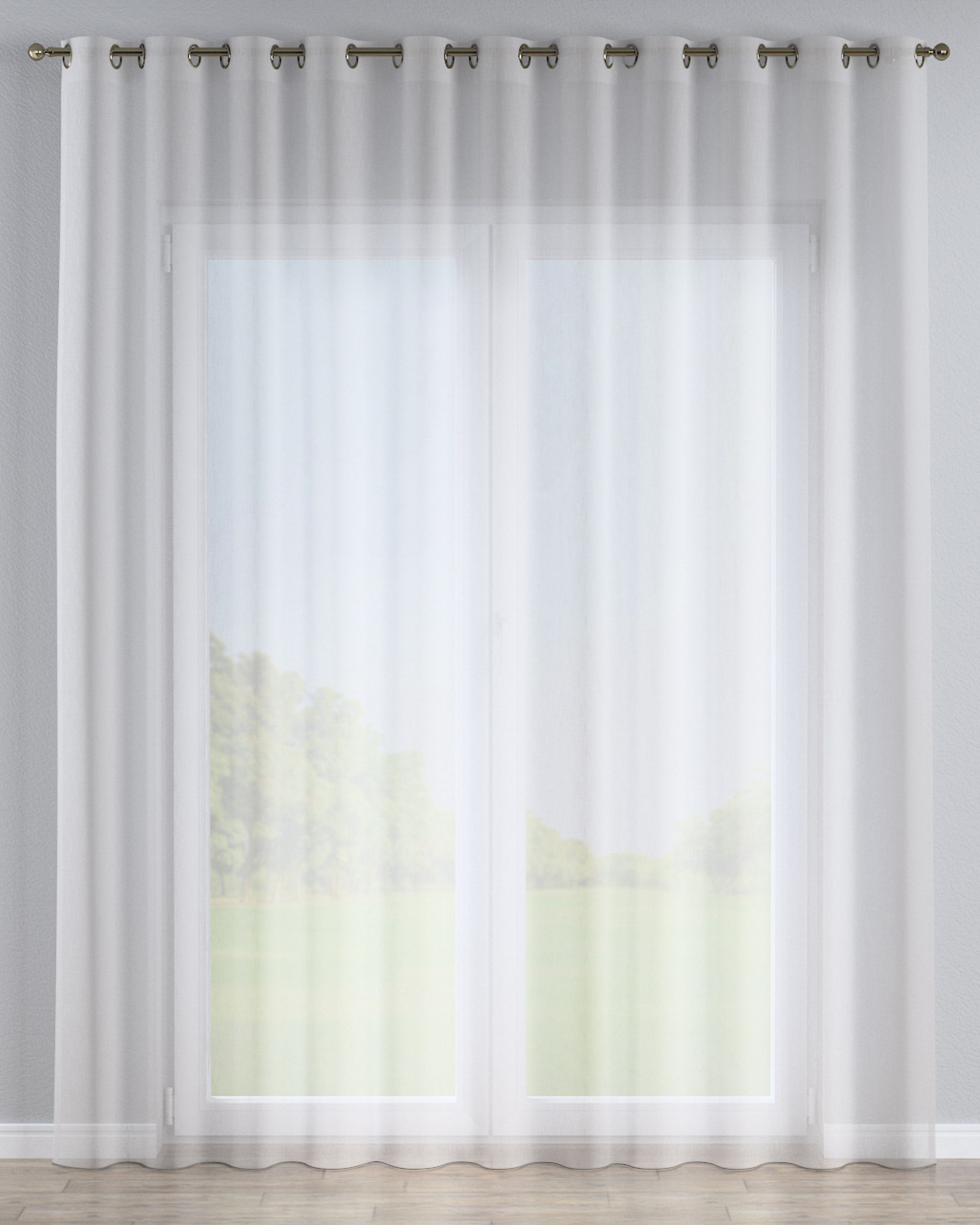Gardine mit Ösen Farbe creme Stoff halbtransparent, strukturiert, gemustert