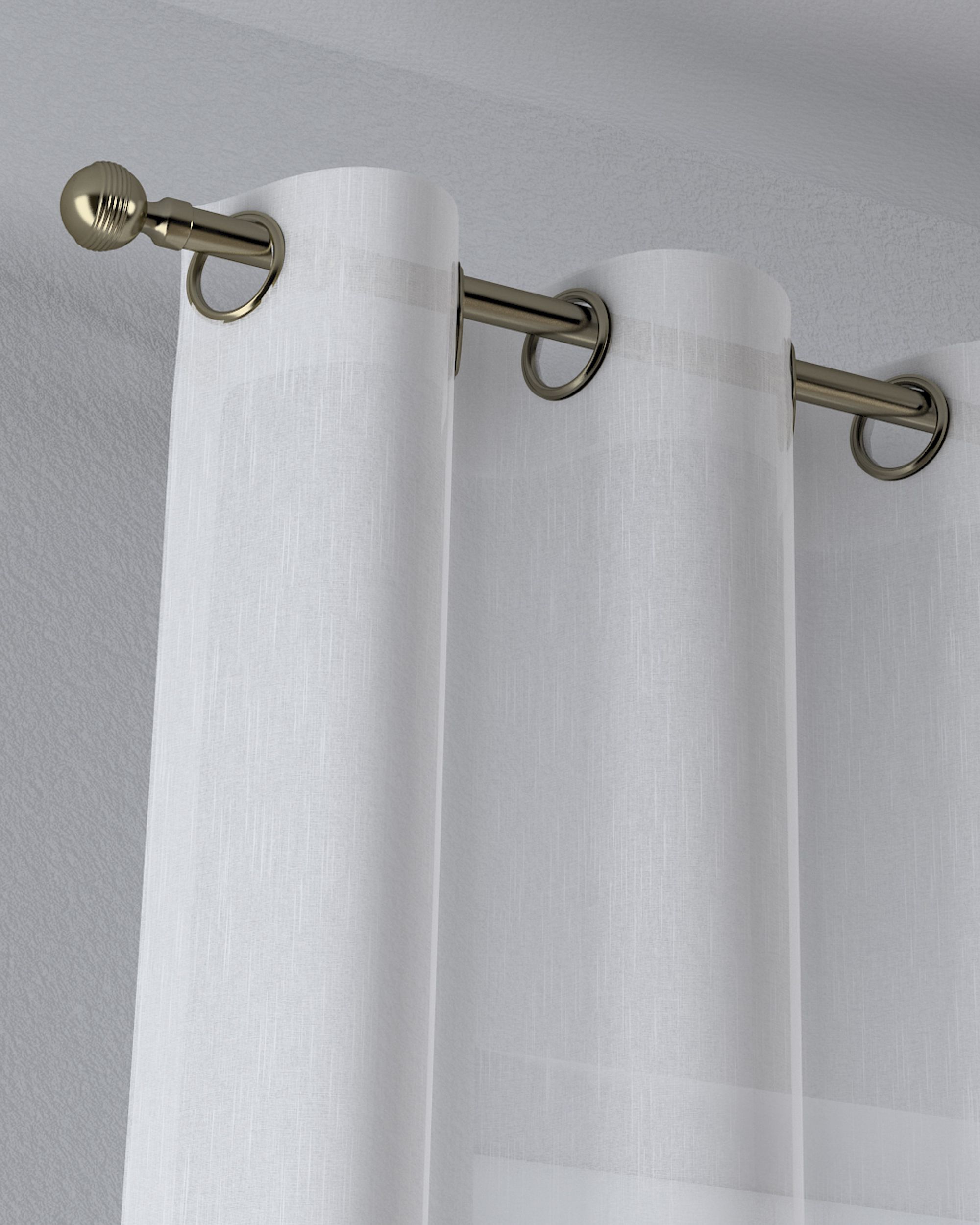 Gardine mit Ösen Farbe creme Stoff halbtransparent, strukturiert, gemustert (hover)