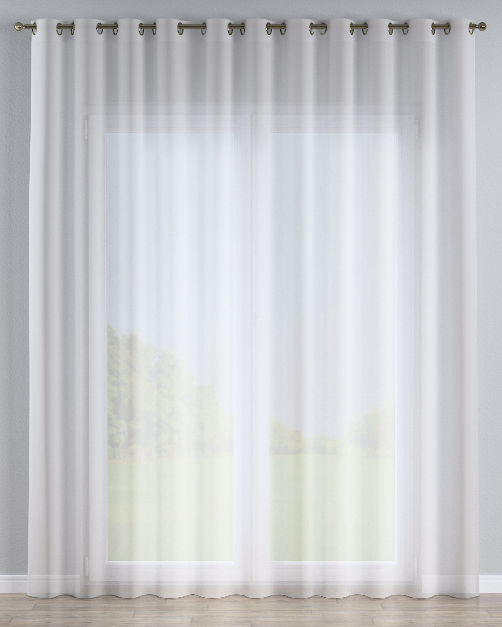 Gardine mit Ösen Farbe creme Stoff halbtransparent, strukturiert, gemustert