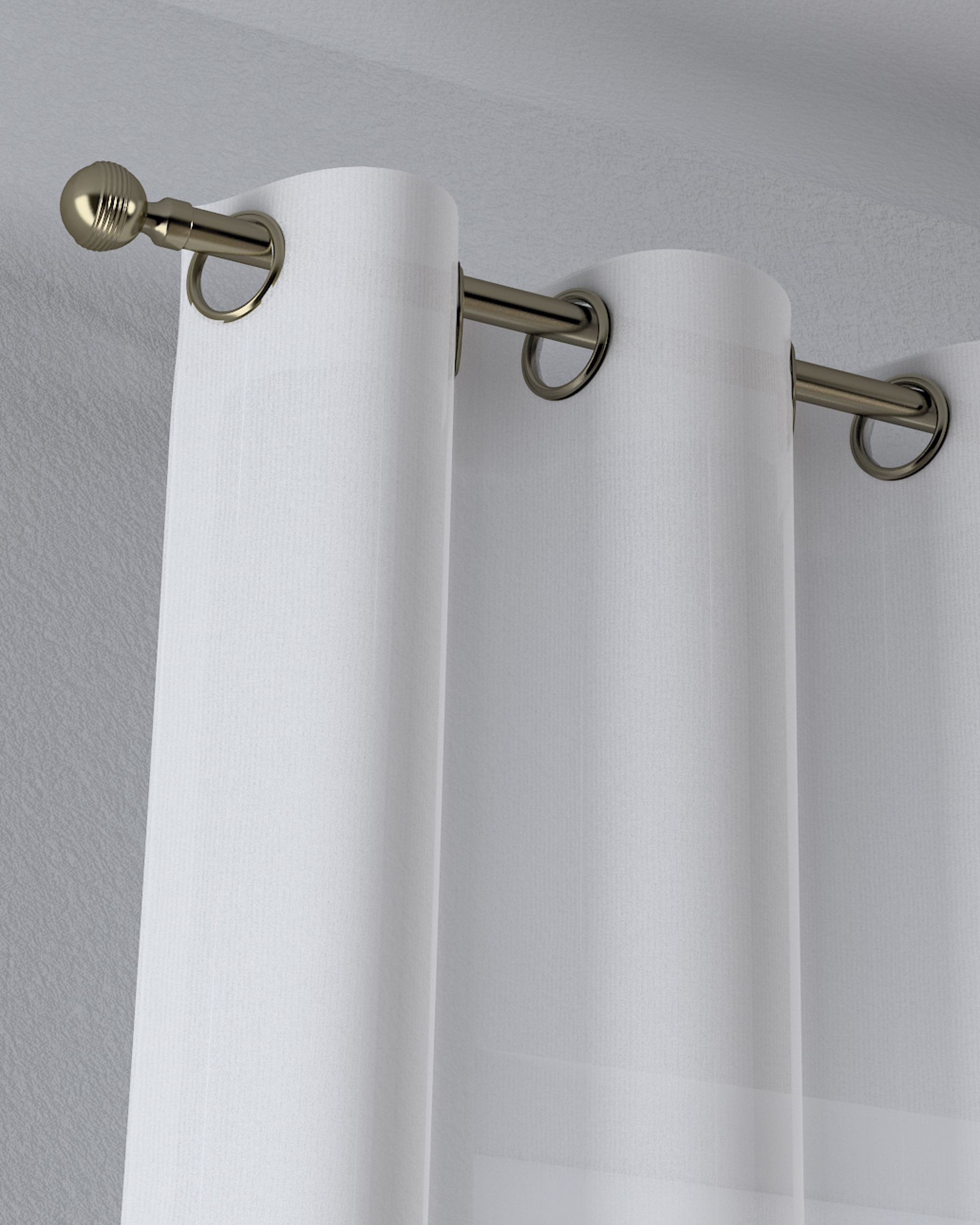 Gardine mit Ösen Farbe creme Stoff halbtransparent, strukturiert, gemustert (hover)