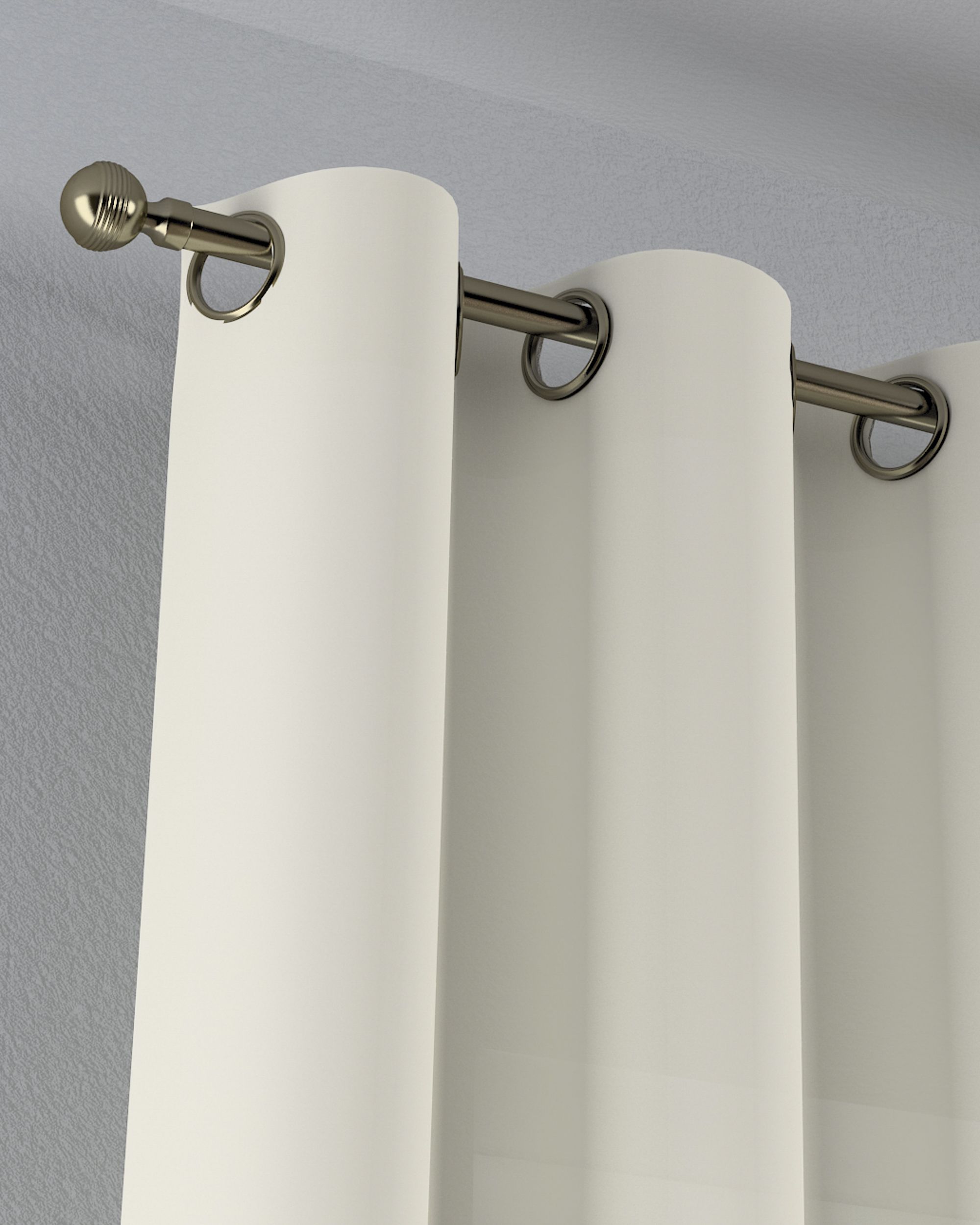 Gardine mit Ösen Farbe creme Stoff halbtransparent, strukturiert (hover)