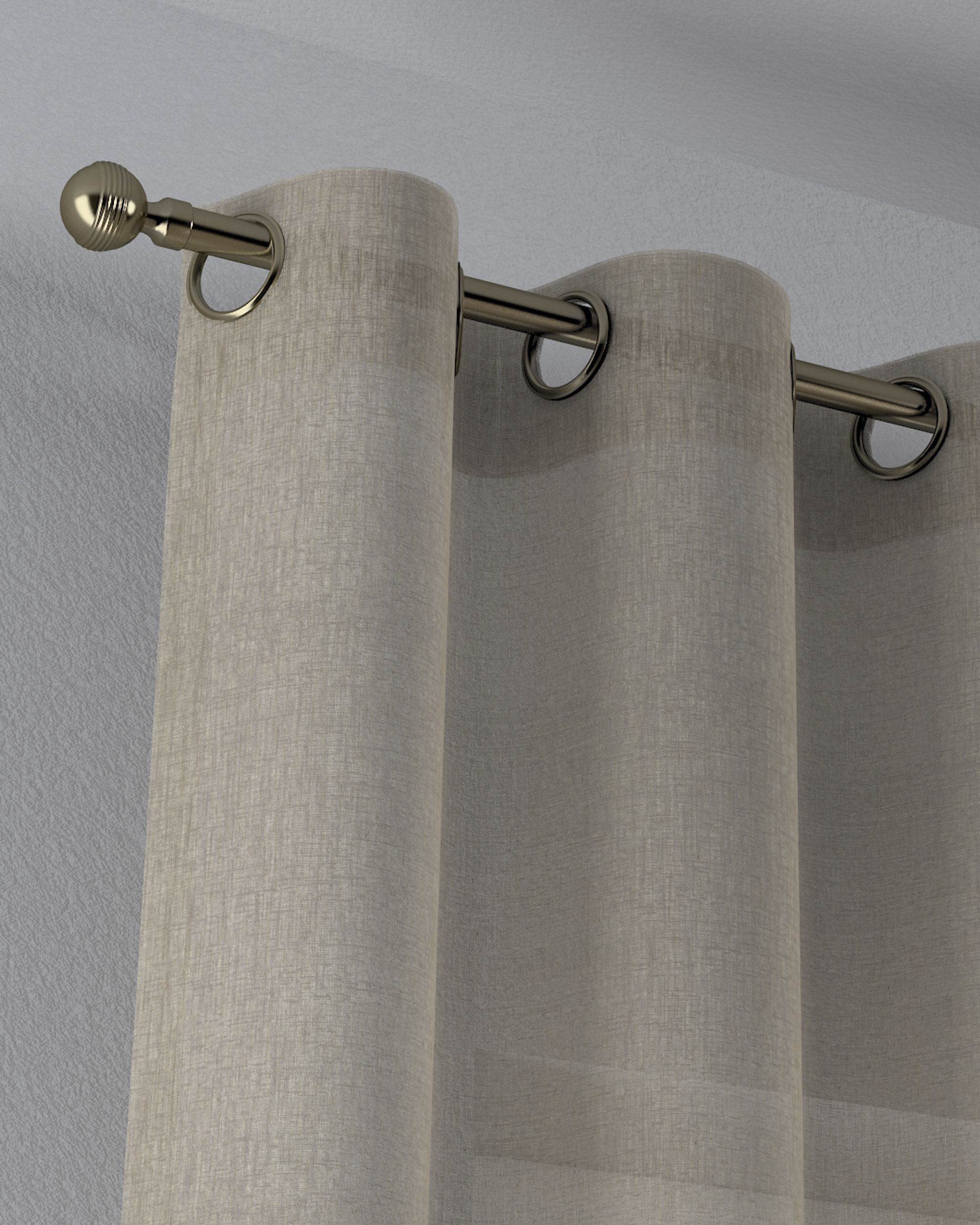 Gardine mit Ösen Farbe beige Stoff halbtransparent, strukturiert (hover)