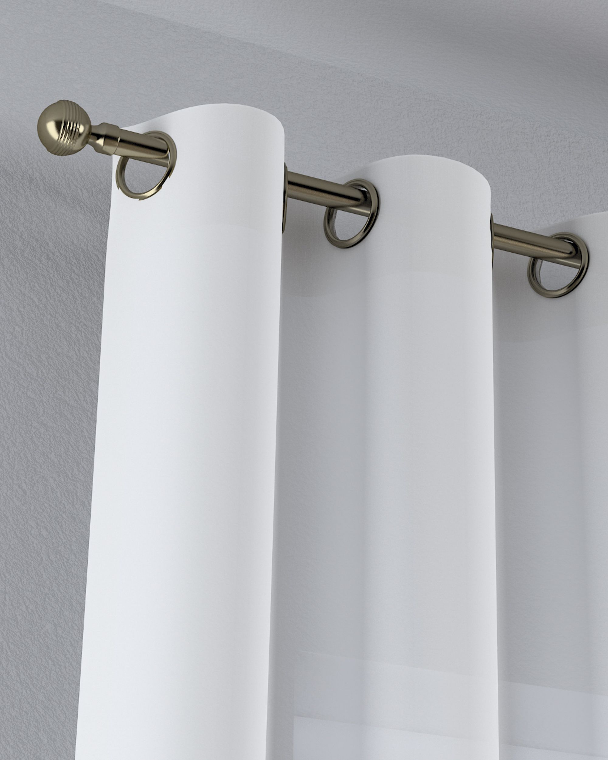 Gardine mit Ösen Farbe creme Stoff halbtransparent, strukturiert (hover)