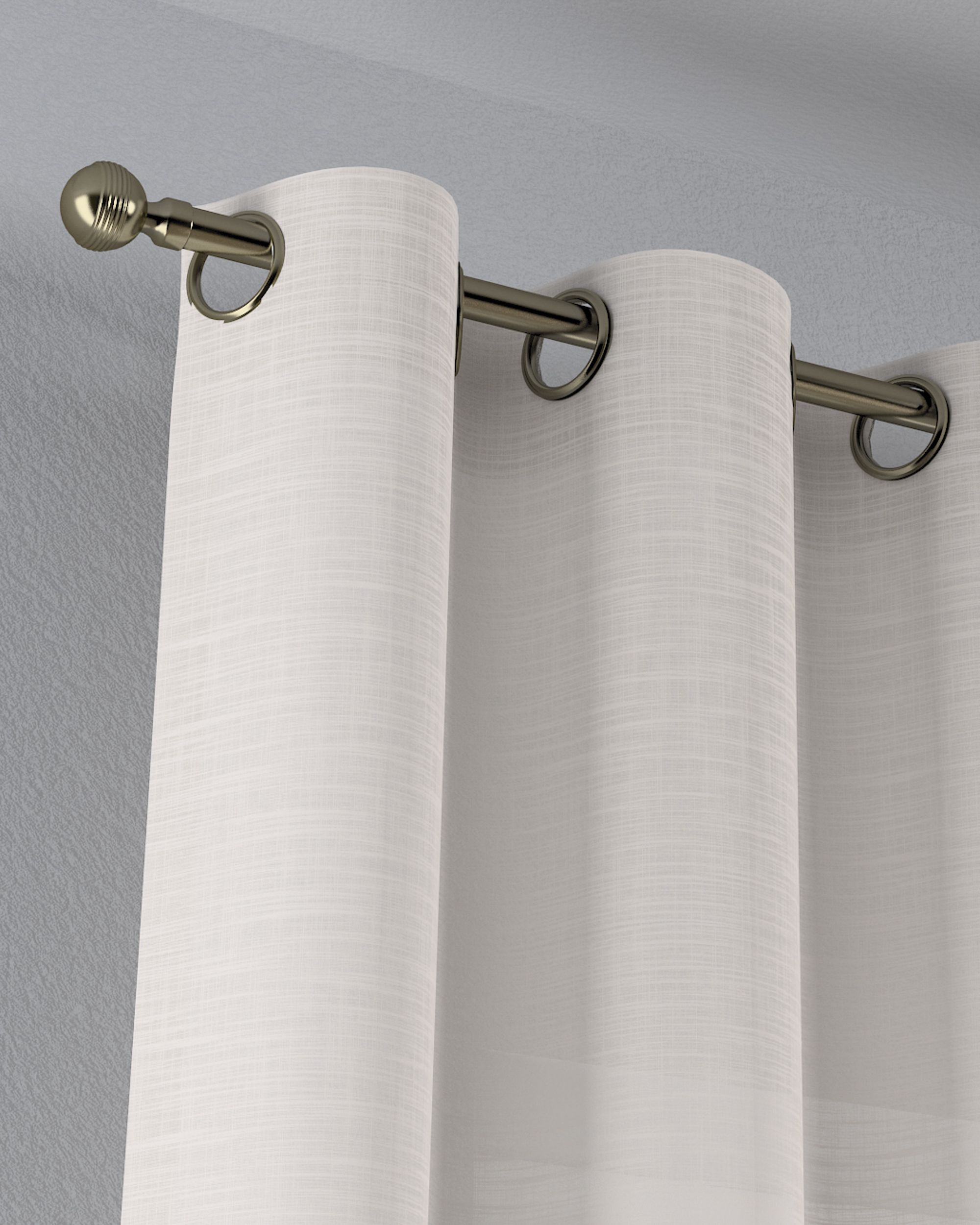 Gardine mit Ösen Farbe creme Stoff halbtransparent, strukturiert (hover)