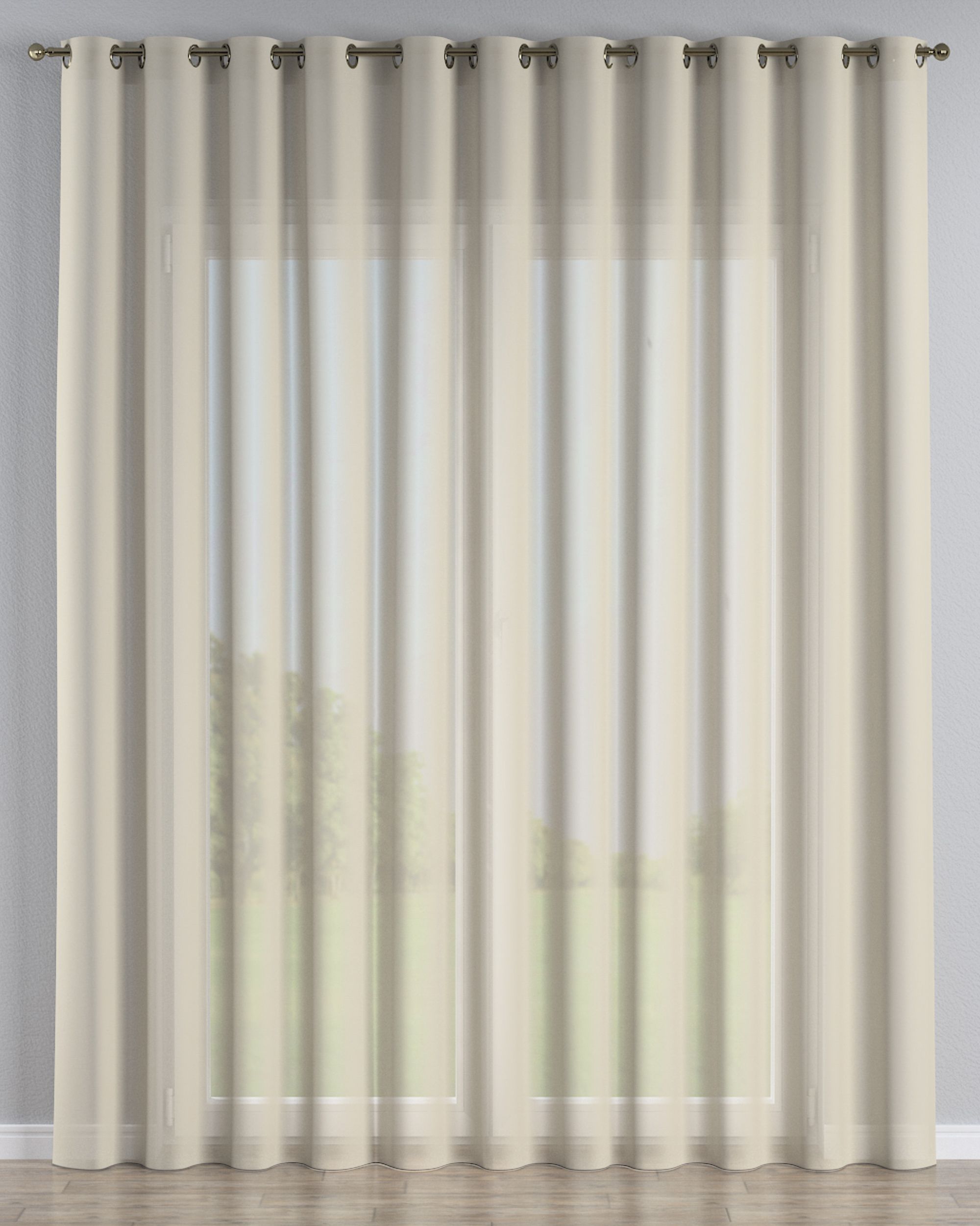 Gardine mit Ösen Farbe beige Stoff halbtransparent, strukturiert